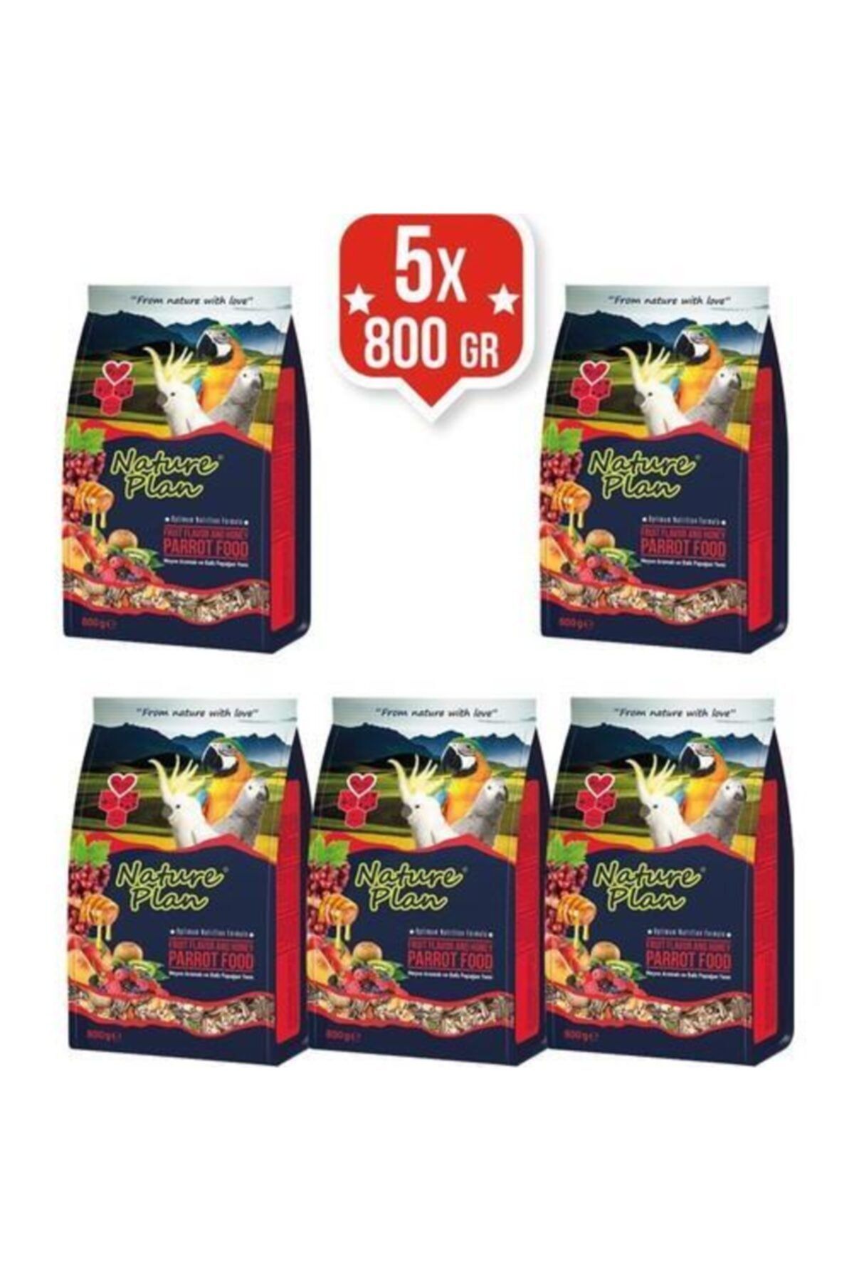 Nature Plan Papağan Yemi 800 gr X 5 Adet