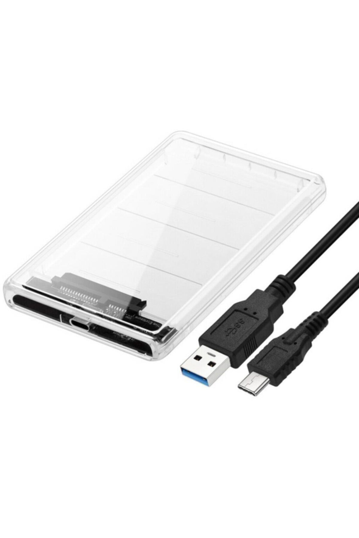 Techmaster 2.5inç Usb 3.0-3.1 Type-c Sata Harddisk Kutu Şeffaf Dd-131t