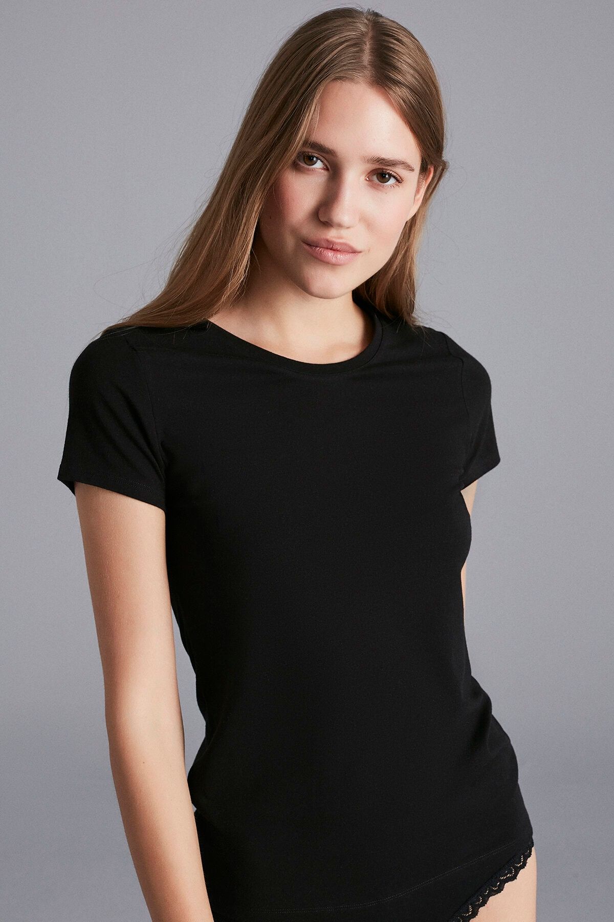 Penti Siyah Hot Tech Basic Thermal Tshirt