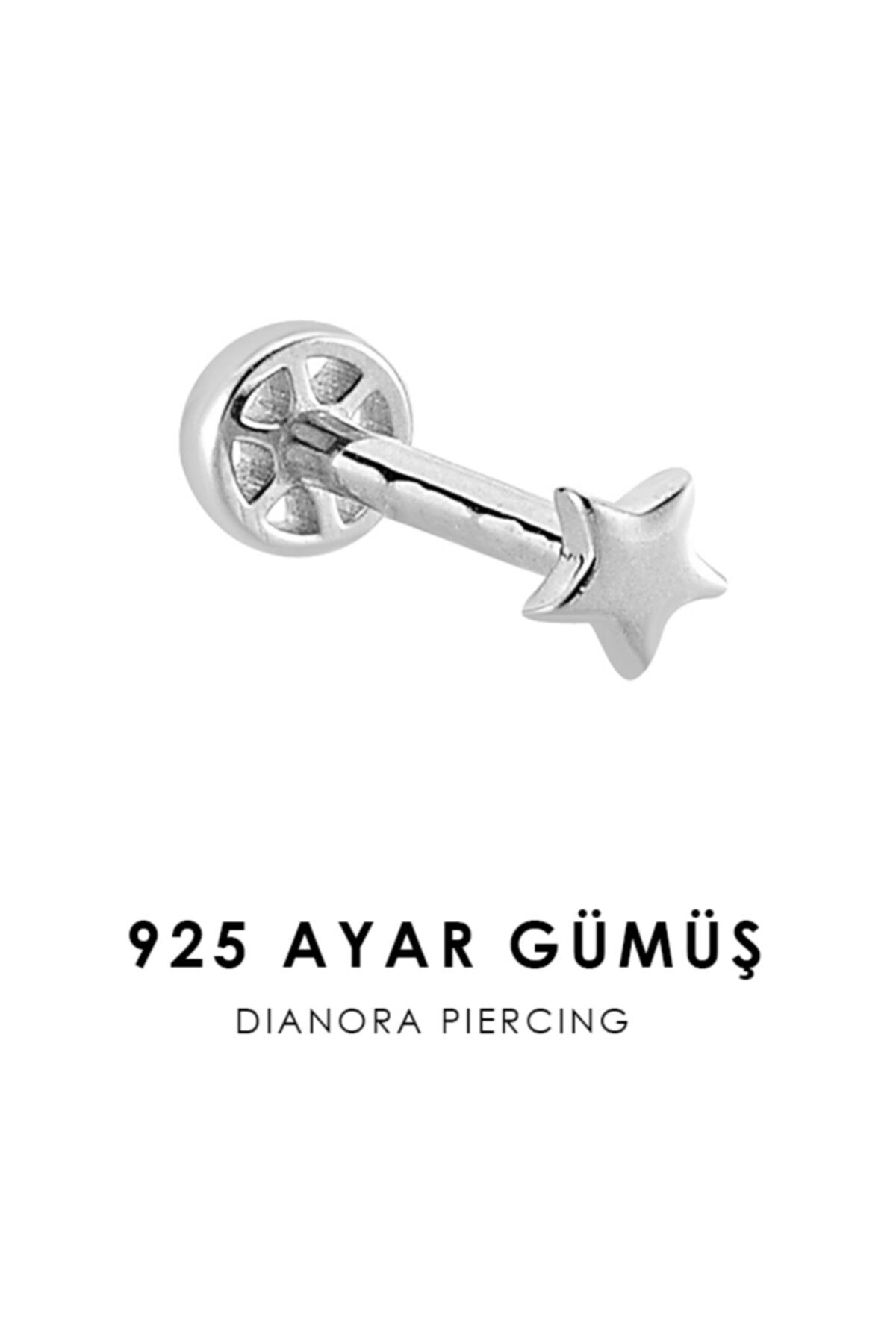 Dianora Piercing Yıldız Gümüş Tragus Piercing