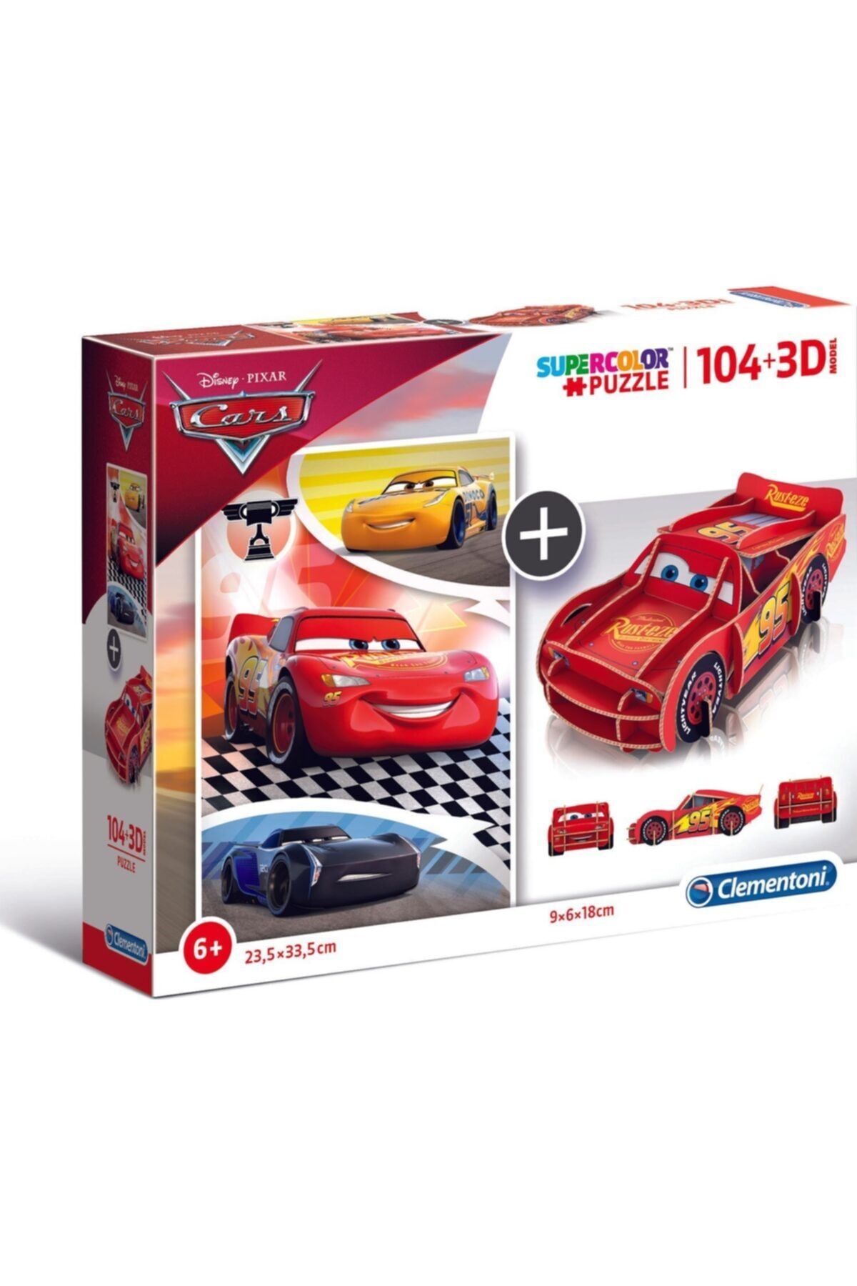 CLEMENTONI 104 Parça Puzzle Cars + 3d Model