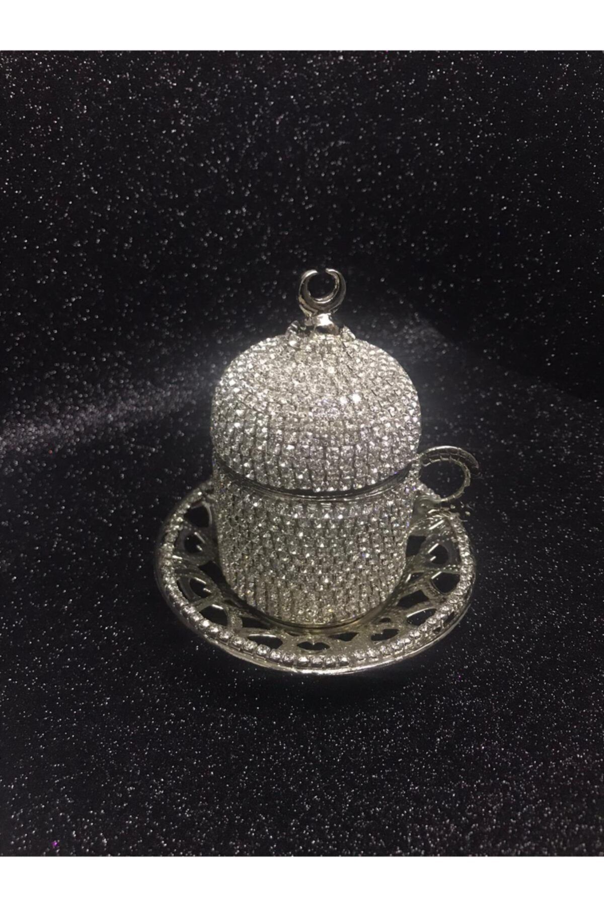DemirZade Bakır Fincan - Swarovski Taşlı Fincan  Tekli