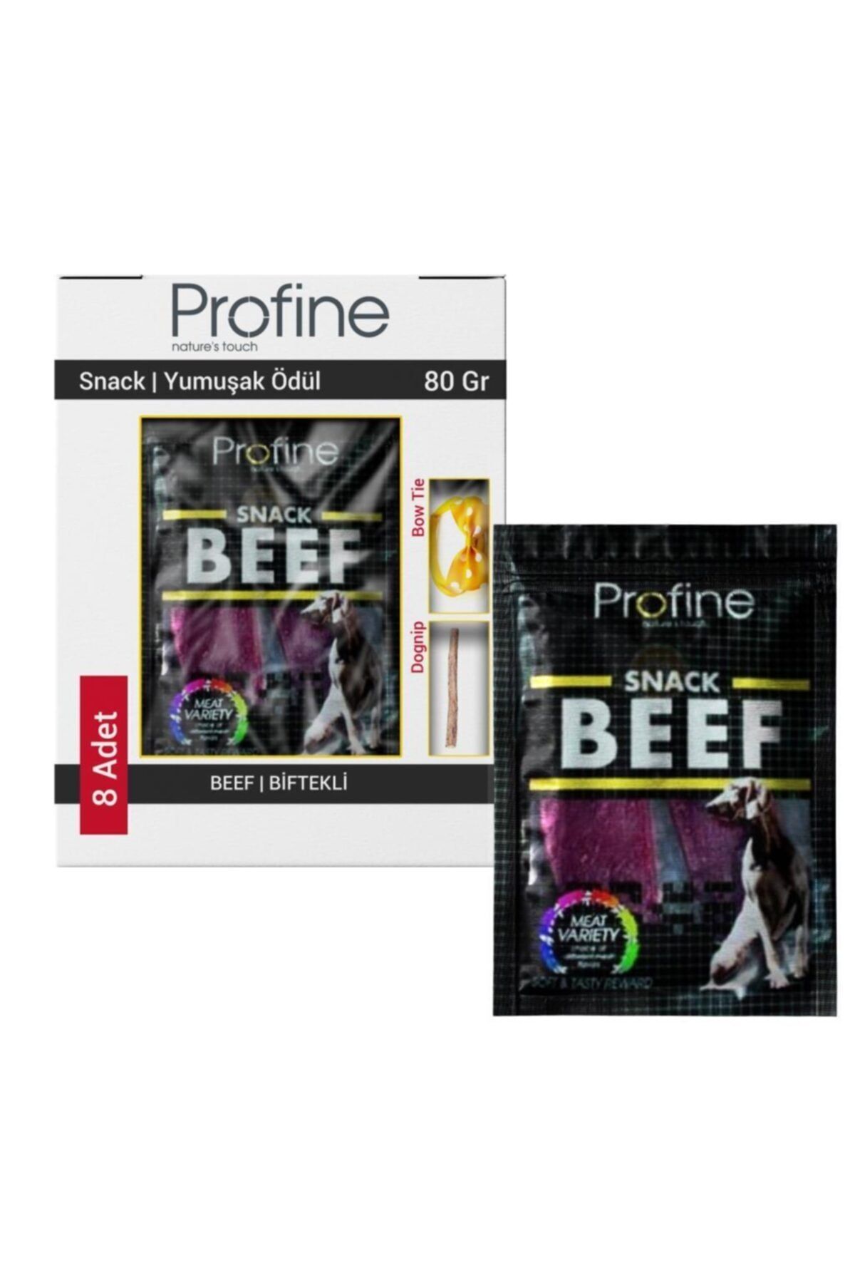 Profine Snack Beef Biftekli Yumuşak Köpek Ödül Maması 8x80 gr