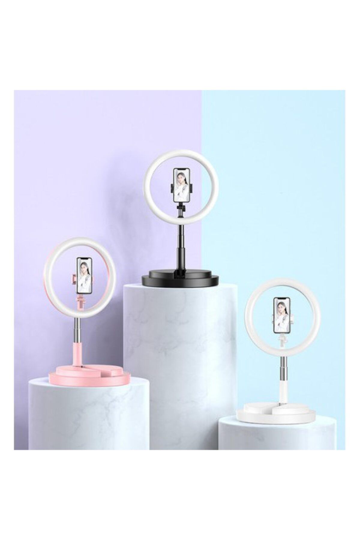 AldımGeldi Led Işıklı Ring Light Tripod Selfie Makyaj Işığı Youtuber & Kuaför Çekim Işığı Renk Beyaz