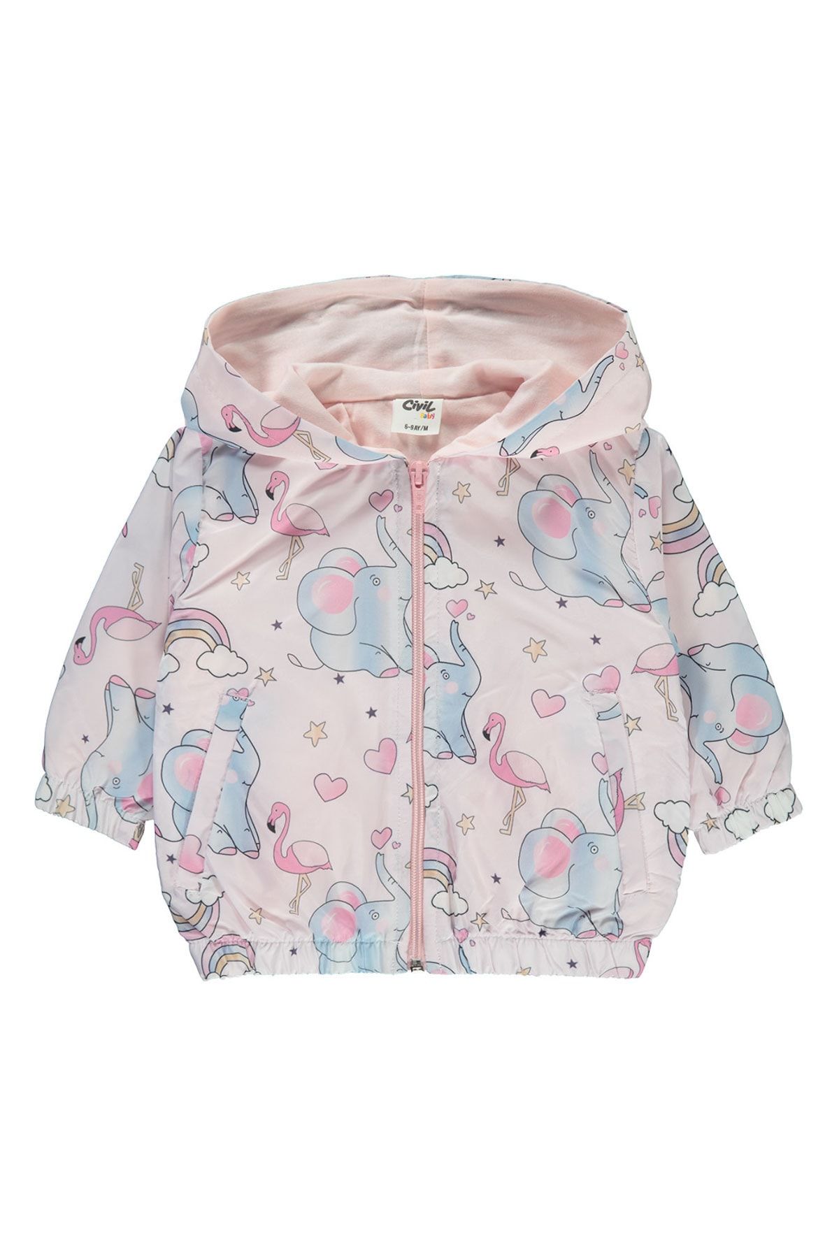 civil baby kiz bebek kapusonlu yagmurluk 6 18 ay pudra fiyati yorumlari trendyol