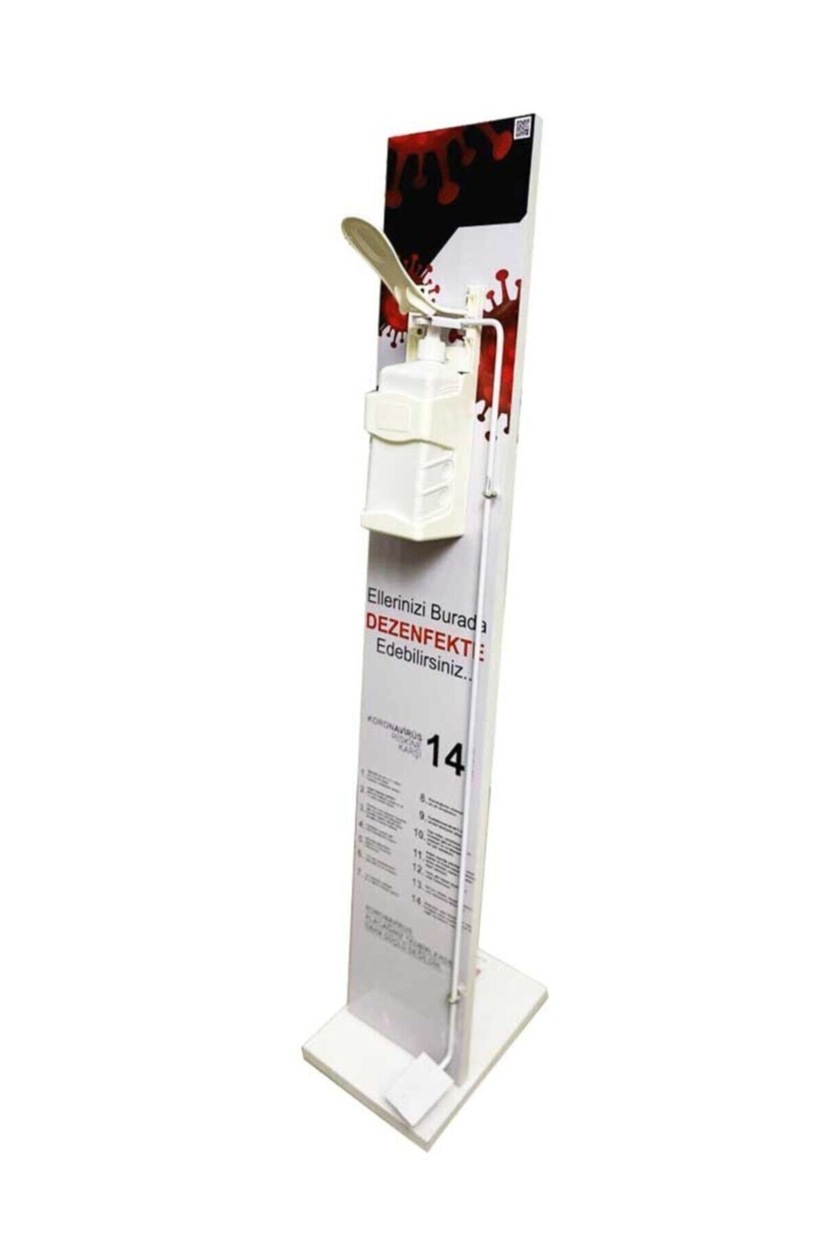 Bayz Tasarım Pedallı Dezenfektan Standı / Kol Dirsek Basmalı Stand 115x20 Cm