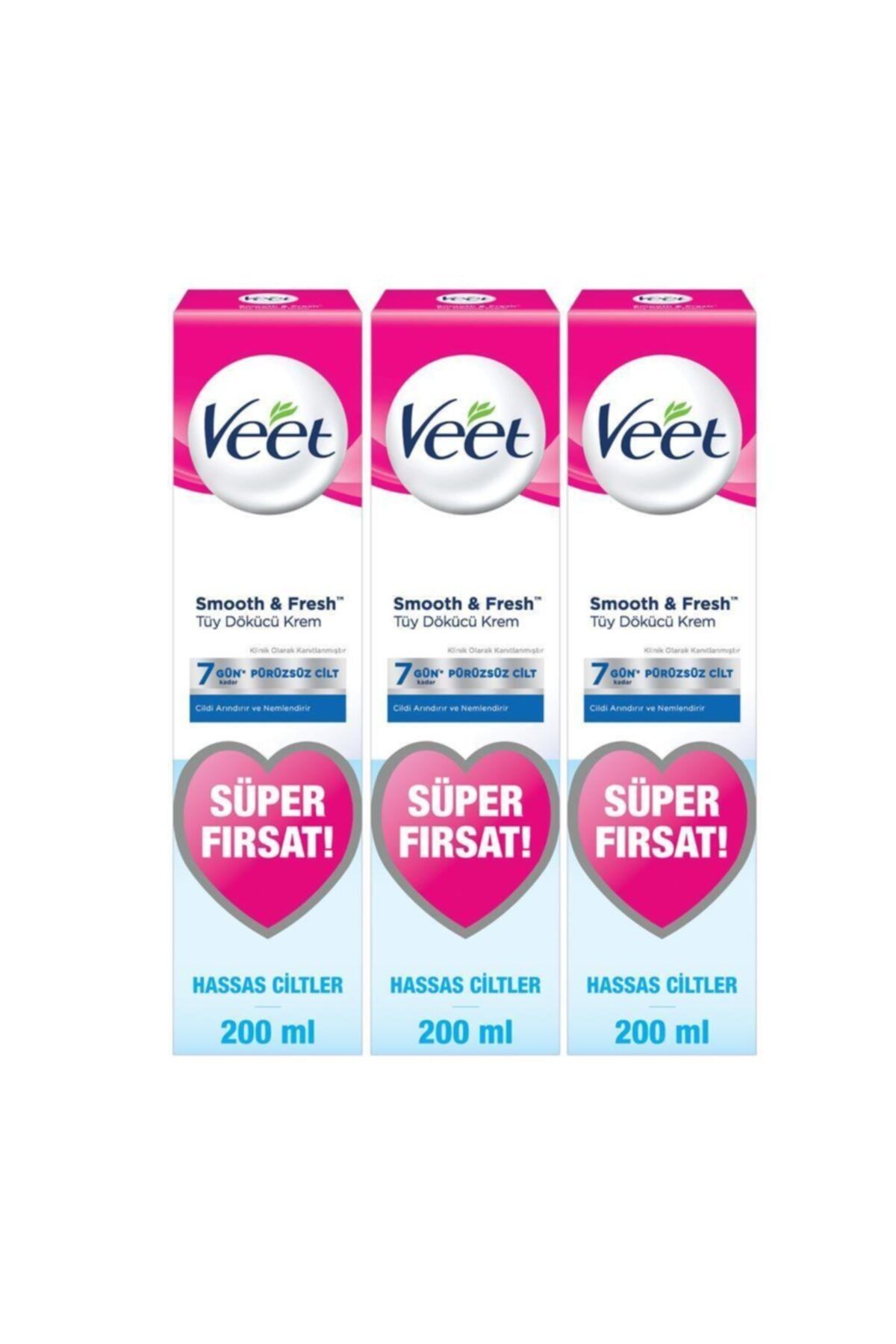 Veet Tüy Dökücü Krem Hassas Ciltler Için Bacak Ve Vücut Bölgesi 600 ml (200x3)