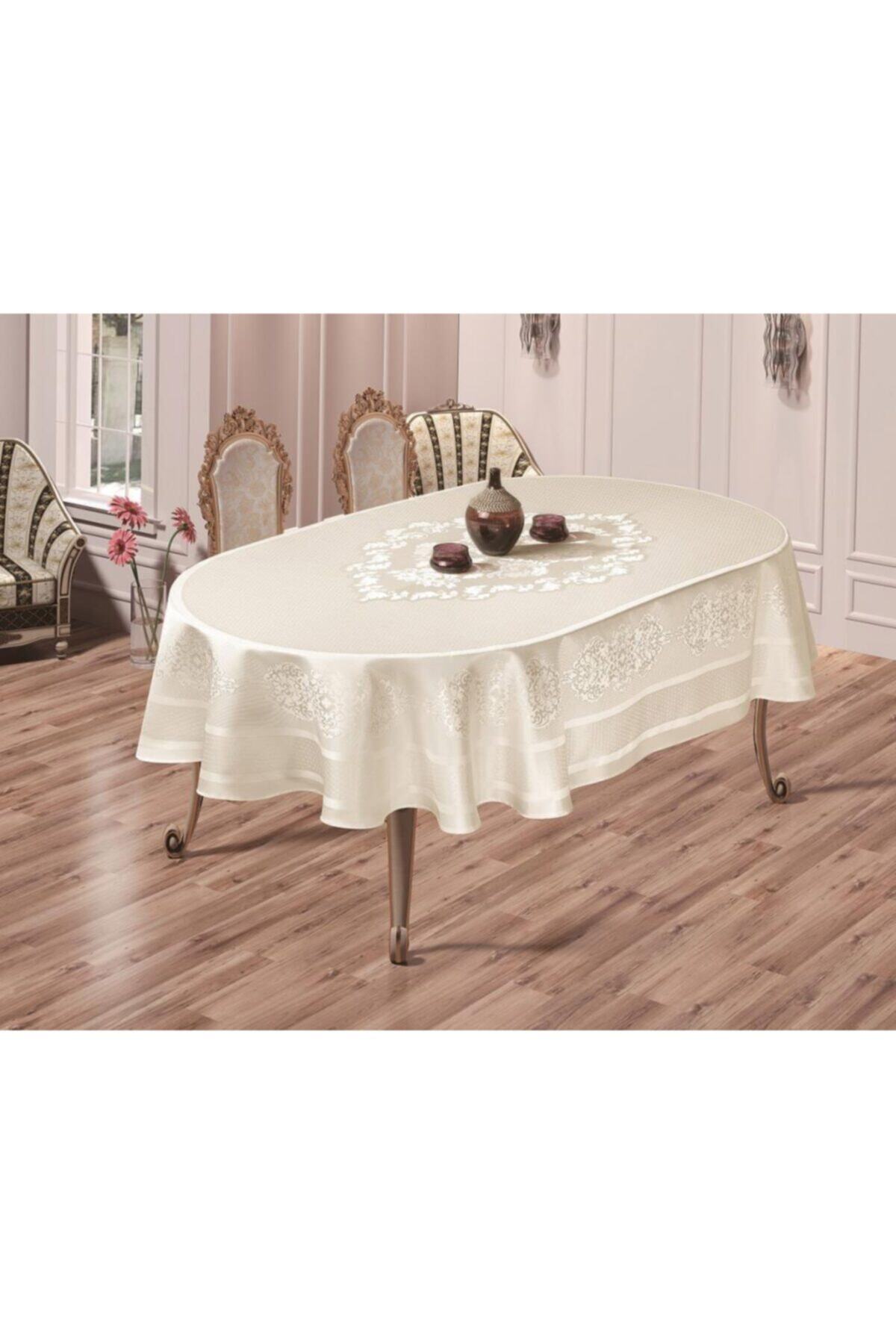 Karna Home Caramel Masa Örtüsü Oval 160x220 cm