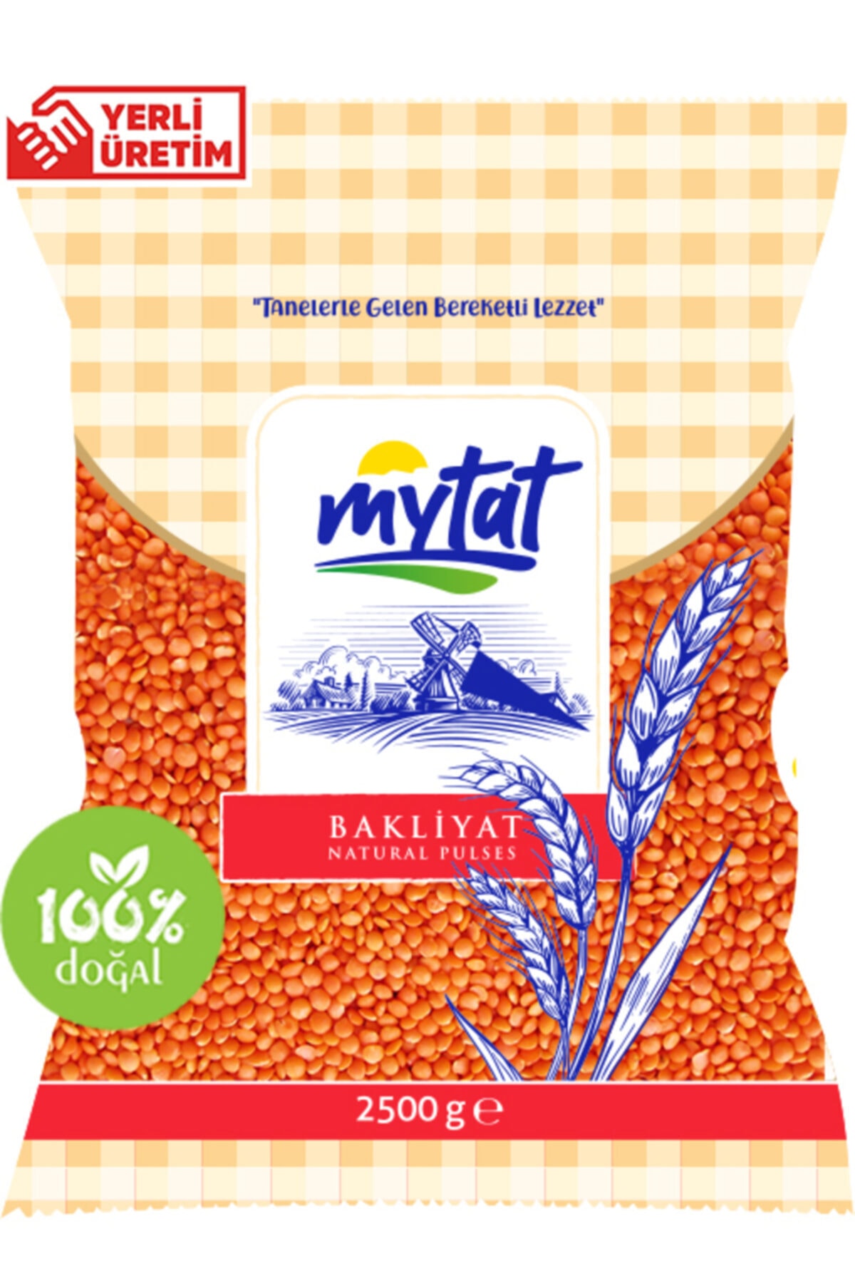 Mytat Doğal Yerli Üretim Kırmızı Mercimek 2.5kg
