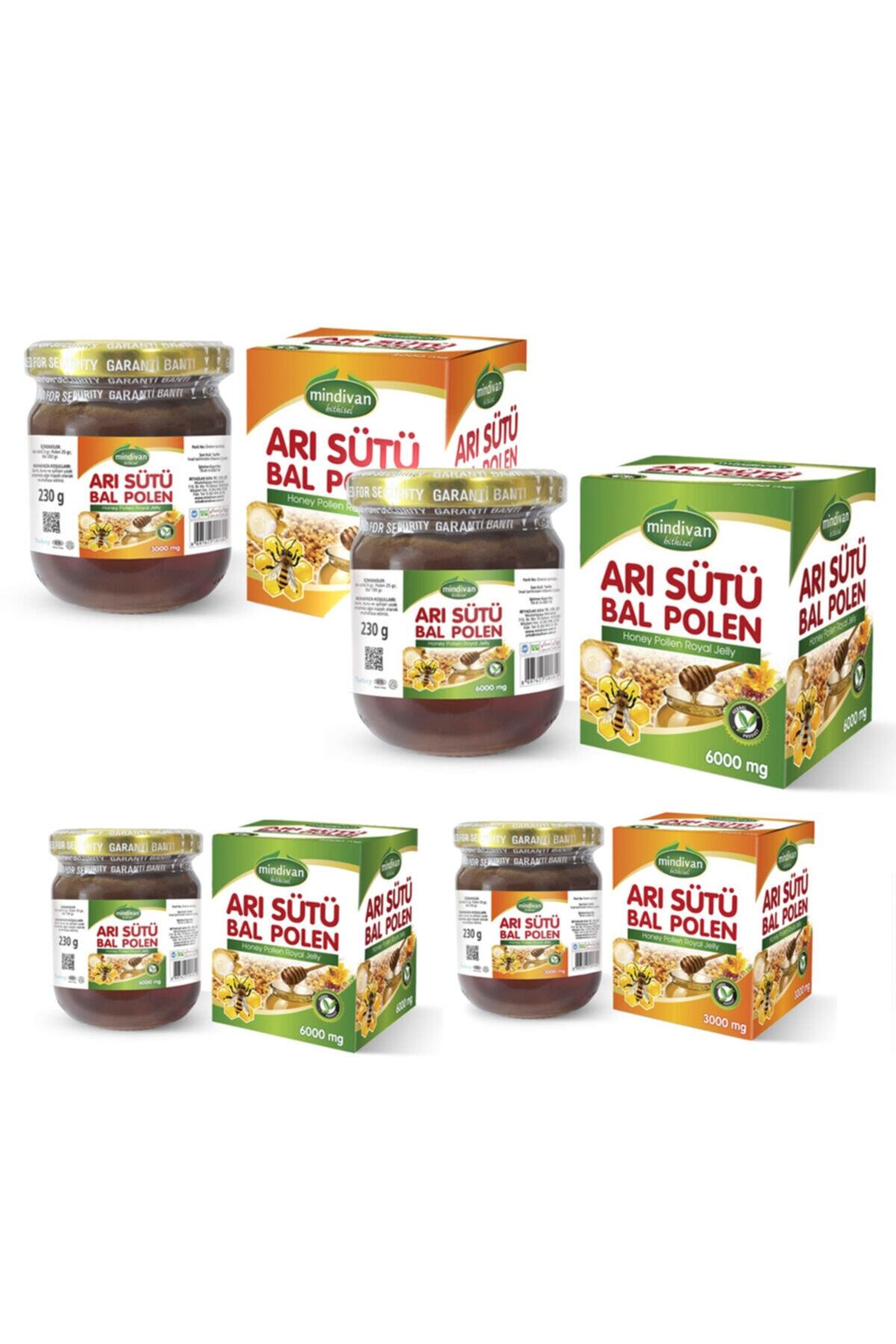 Mindivan Arı Sütü Bal Polen (yetişkin Ve Bebek) X 2 Adet