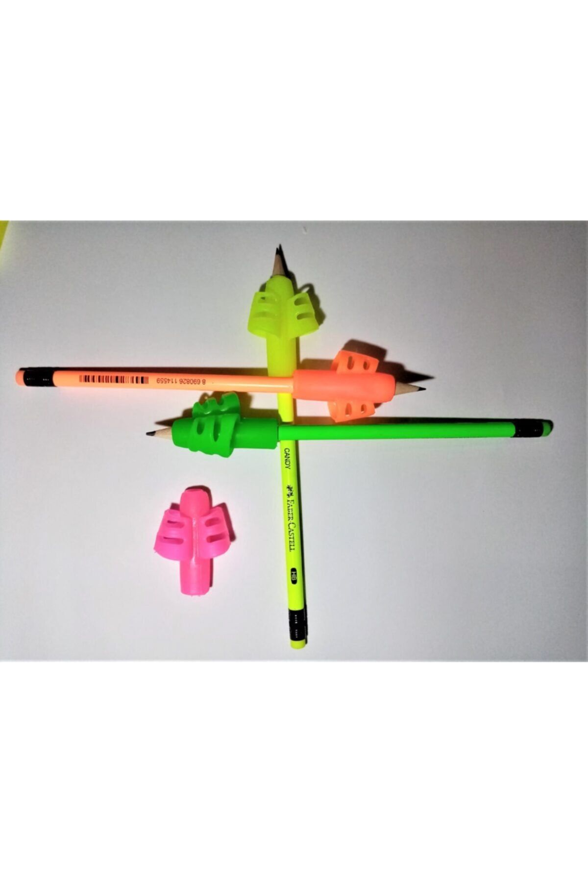 Faber Castell 3 Adet Kurşun Kalem 3 Adet Kalem Tutacağı Silikonlu