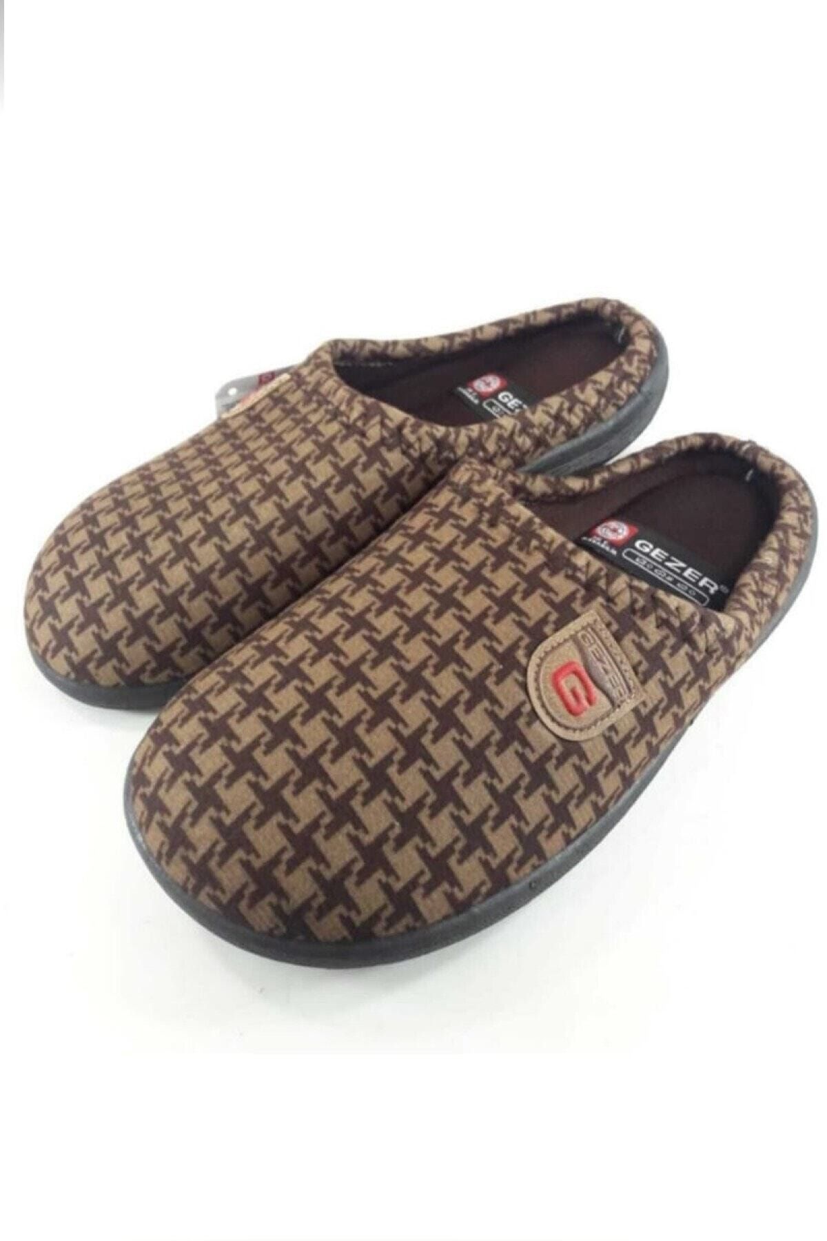 GEZER Unisex Kahverengi Rahat Ve Şık Ev Terliği