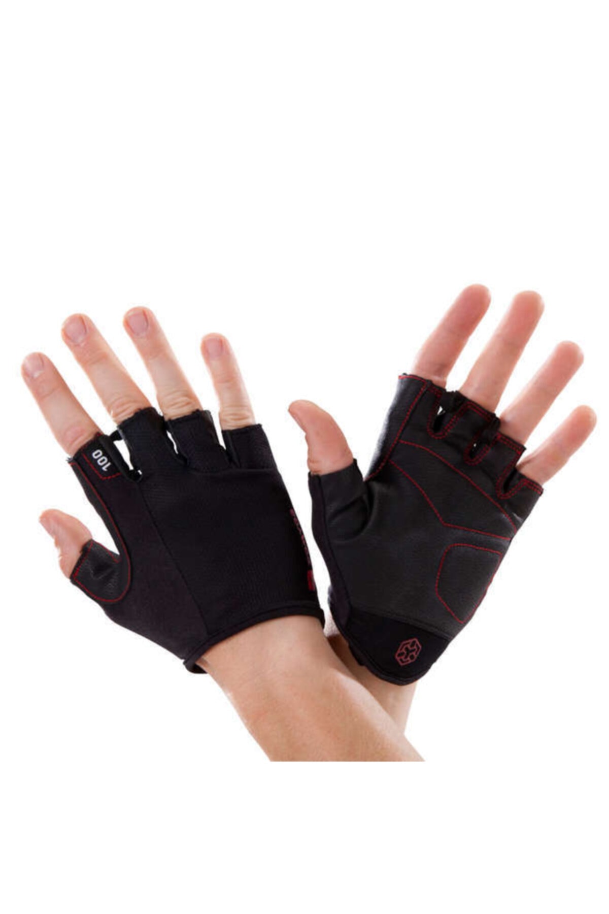 Pro Muscular Science Unisex - Siyah Kırmızı Domyos Fitness Eldiveni