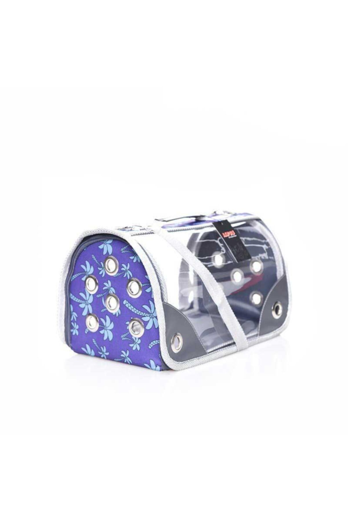 Lepus Şeffaf Fly Bag Kedi Köpek Taşıma Çantası Palmiye Mor Medium
