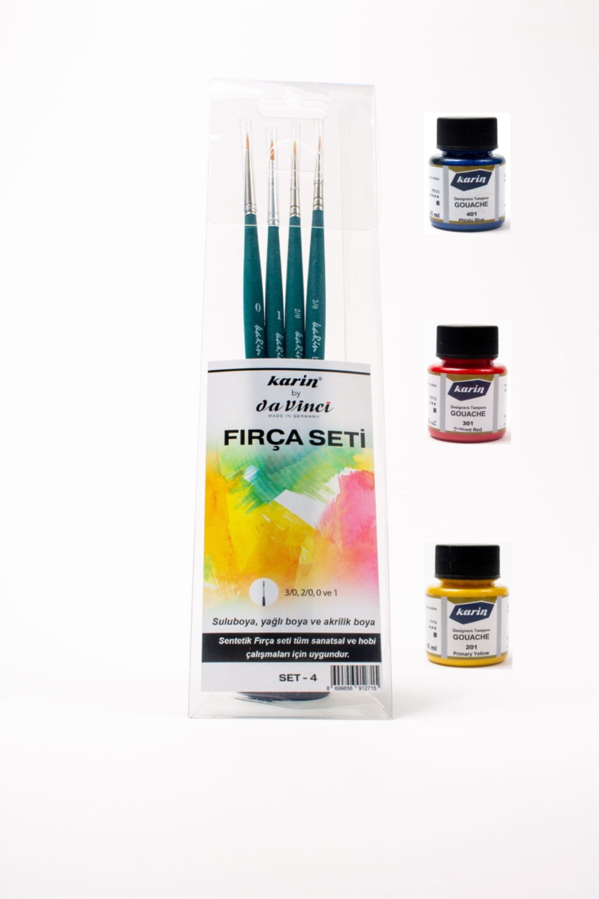 karin by da vinci firca seti no 4 45 ml 3 lu guaj boya seti fiyati yorumlari trendyol