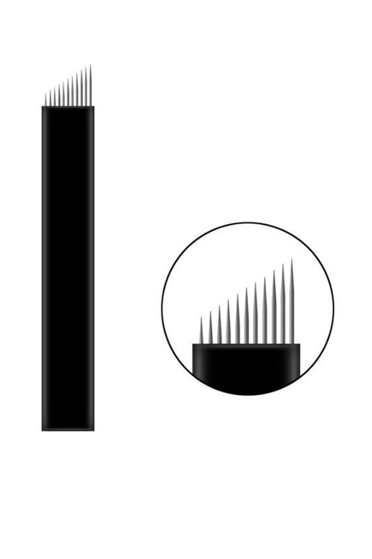 Lalvolin 11 Pin Microblading İğnesi 11 Numara İğne 0.18mm Siyah Blades 10 Adet
