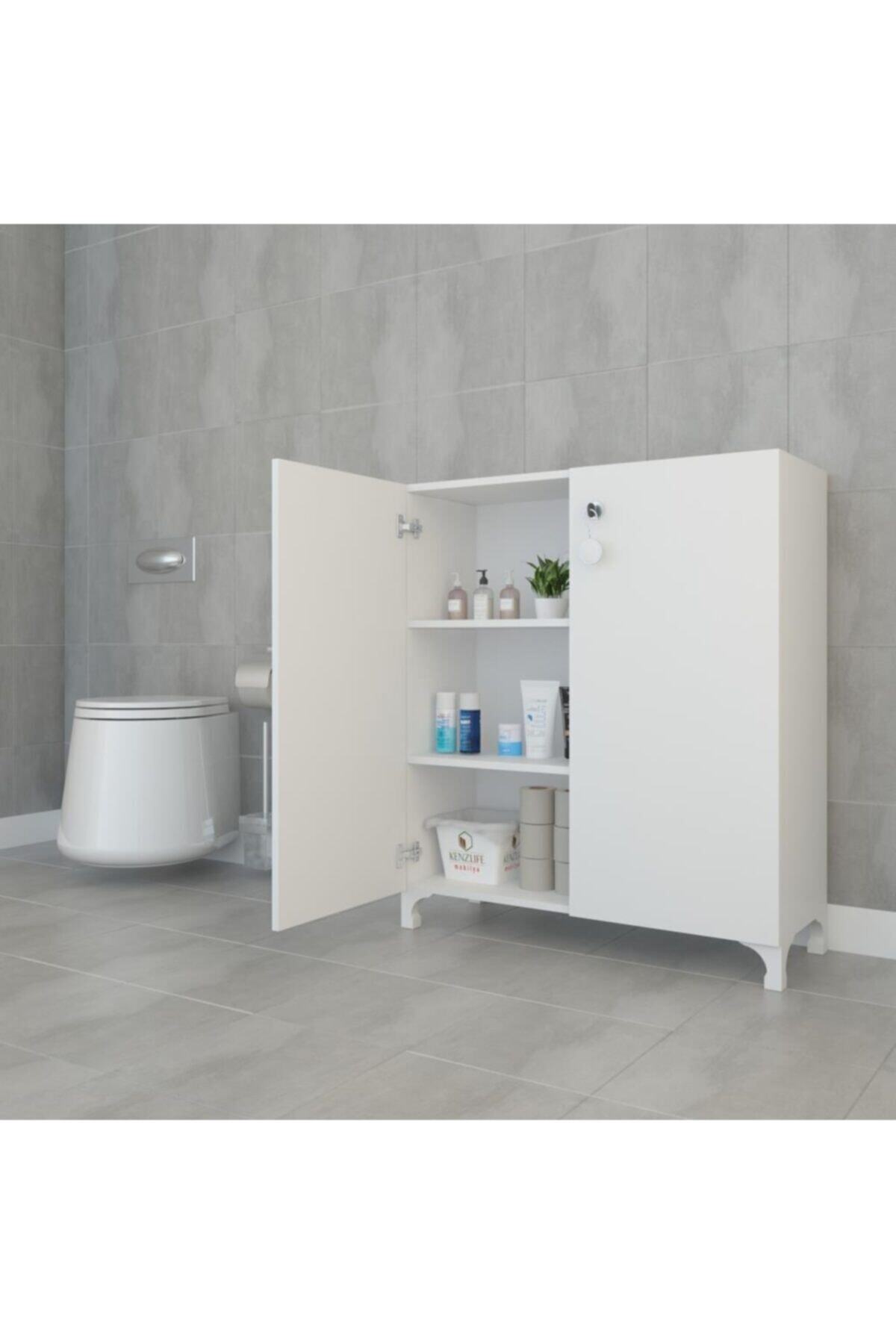 Kenzlife mutfak dolabı çilem 088*070*032 byz kilitli ayaklı banyo evrak ofis kitaplık