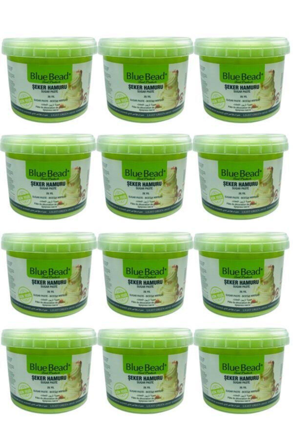 Blue Bead Açık Yeşil Şeker Hamuru 12 Adet 1 kg