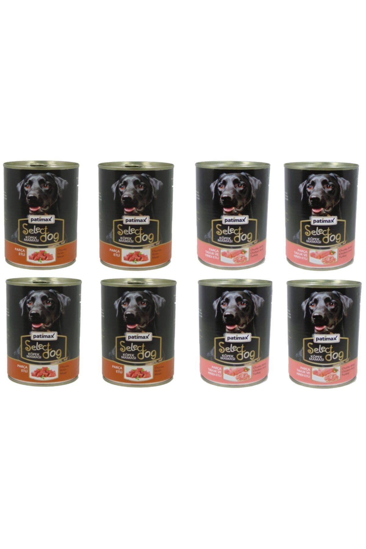 Patimax Parça Etli & Tavuk Ve Hindi Etli Köpek Konserve 400 Gr X 8 Adet