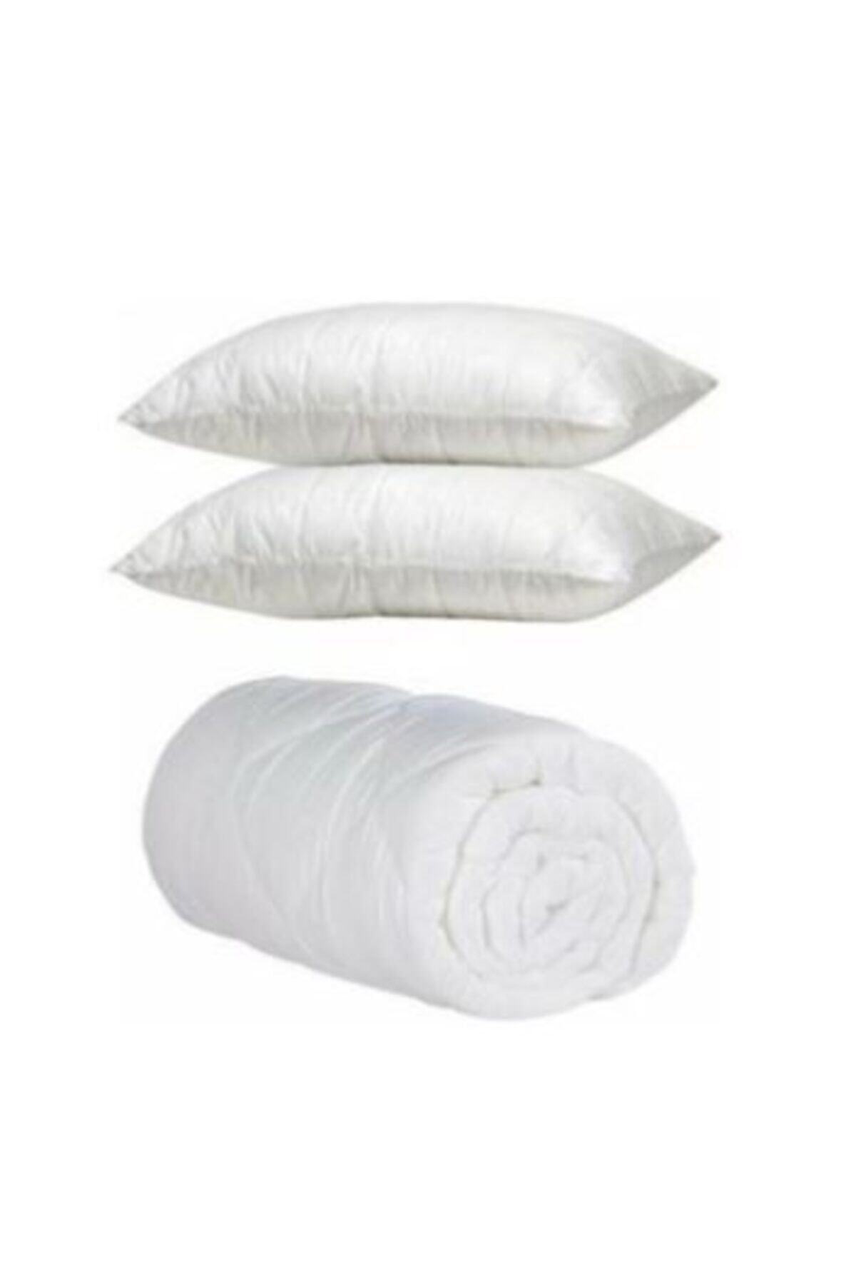 Linnda Çift Kişilik Microfiber Yorgan Seti +2 Kaz Tüyü Yastık