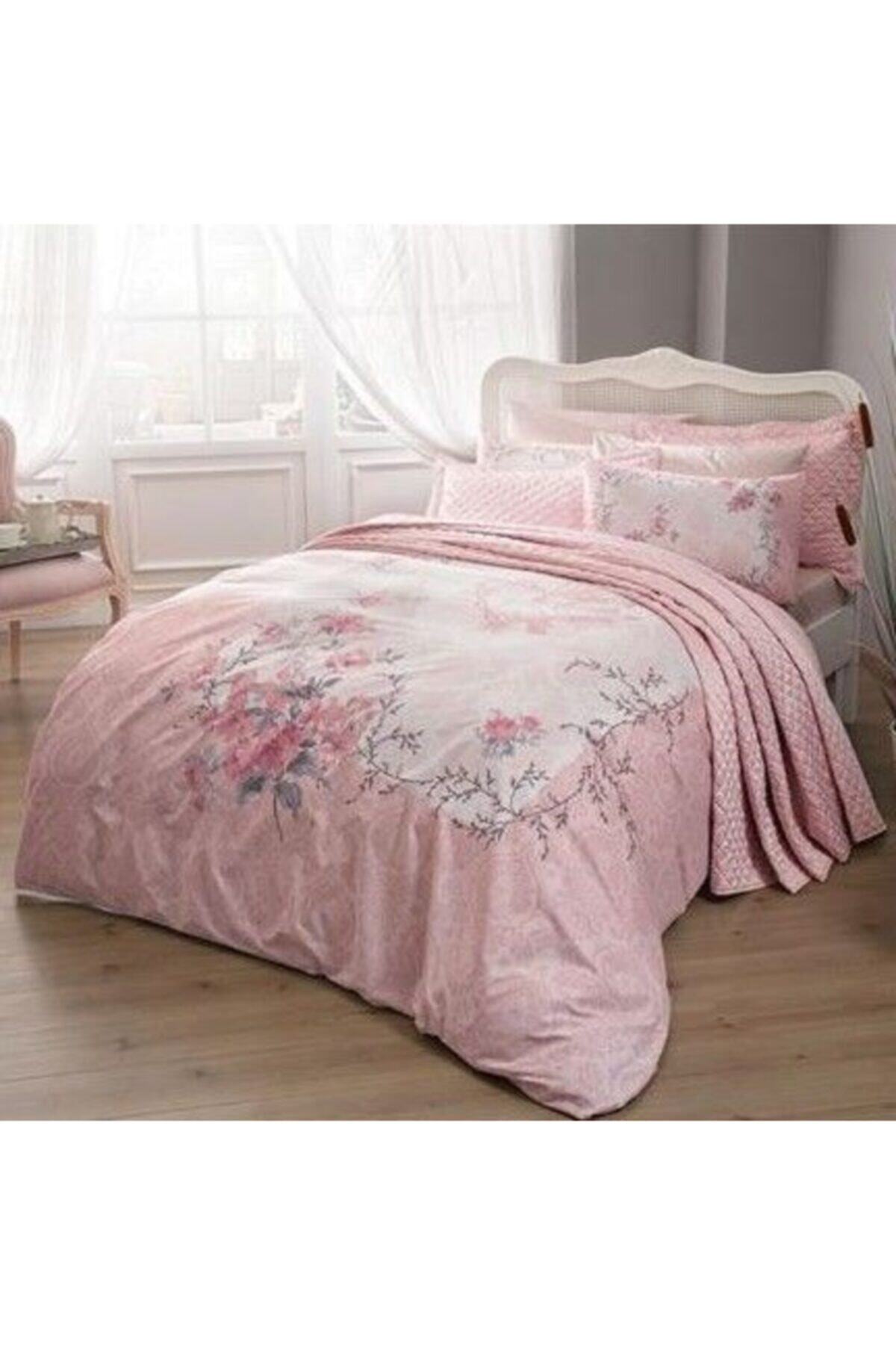 Tac Lilyana Cift Kisilik Yatak Ortulu Nevresim Takimi Pembe Fiyati Yorumlari Trendyol