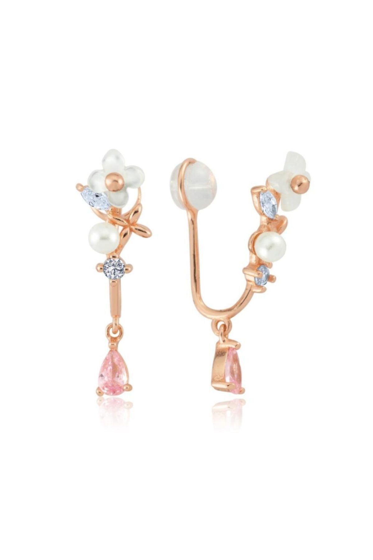 Mia Vento Italyan Tasarım Işıltı Buketi Piercing Flowers Gümüş Küpe