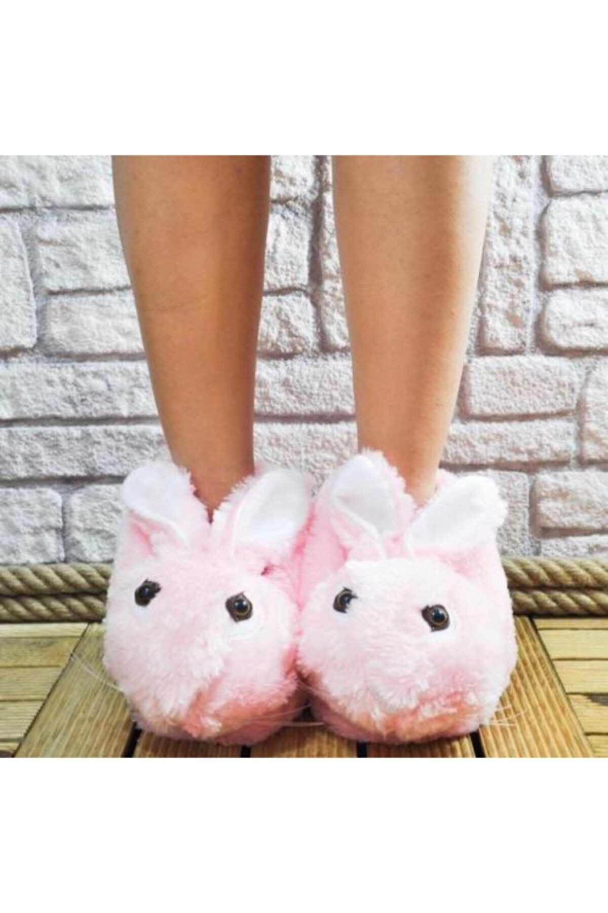 Mybutigoo Kadın Pembe Tavşanlı Panduf