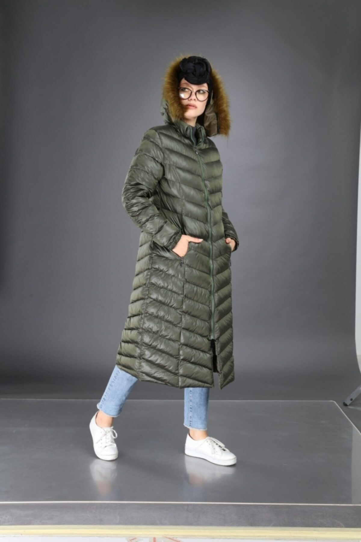 esmaboutique Toton Dulumlu Haki Mont