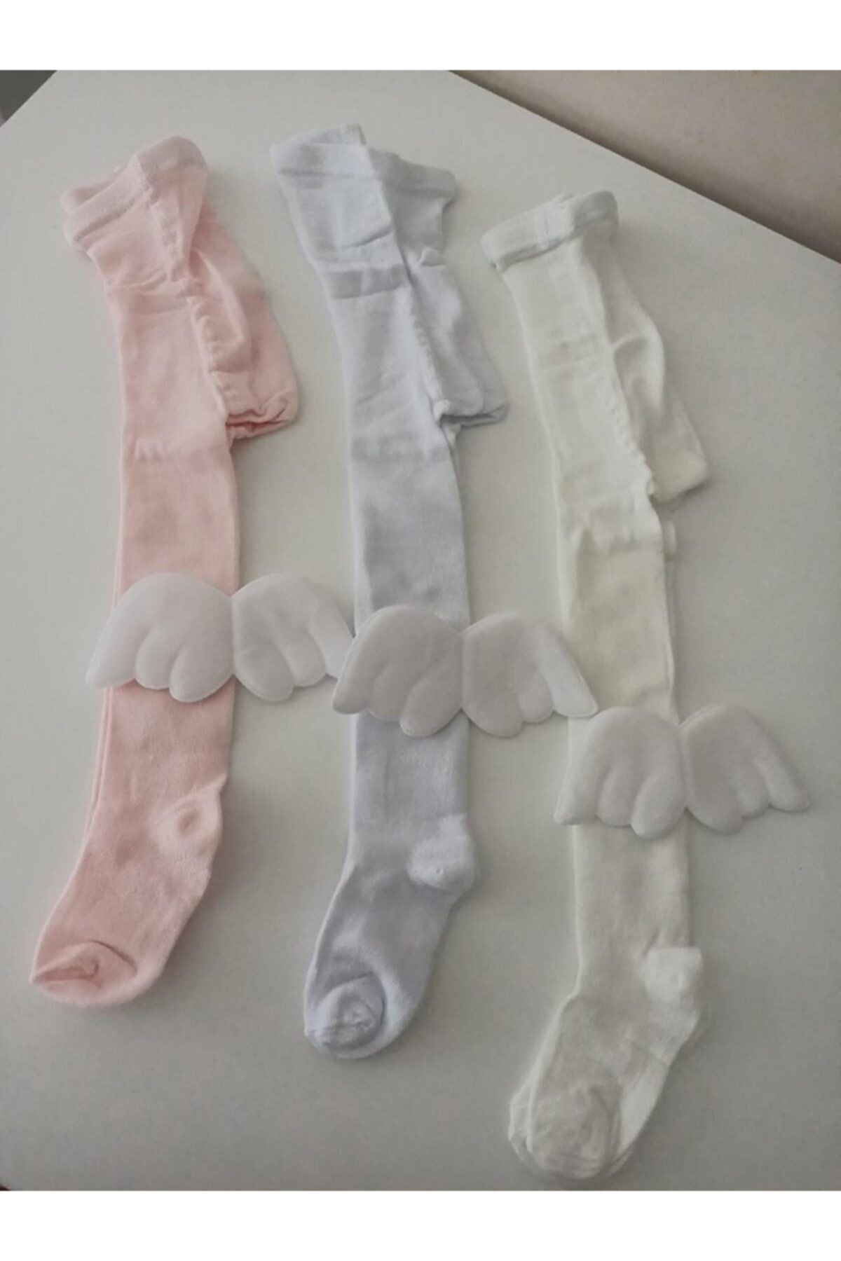 sun desing 3 lu kiz bebek pamuklu kulotlu corap melek kanatli kilotlu corap fiyati yorumlari trendyol