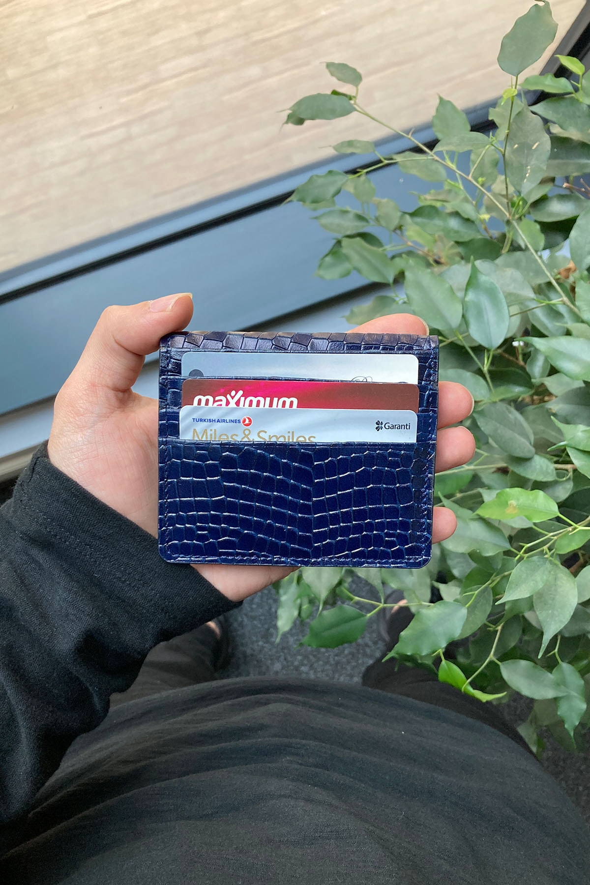 GUARD Hakiki Deri Kartlık - Para Bölmeli / Lacivert