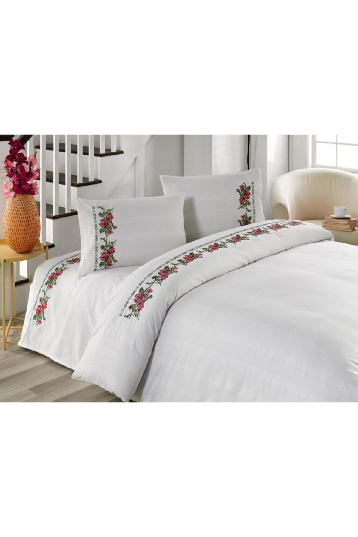 Durul Buldan Isi Otantik Kanaviceli Cift Kisilik Beyaz Nevresim Takim Fiyati Yorumlari Trendyol