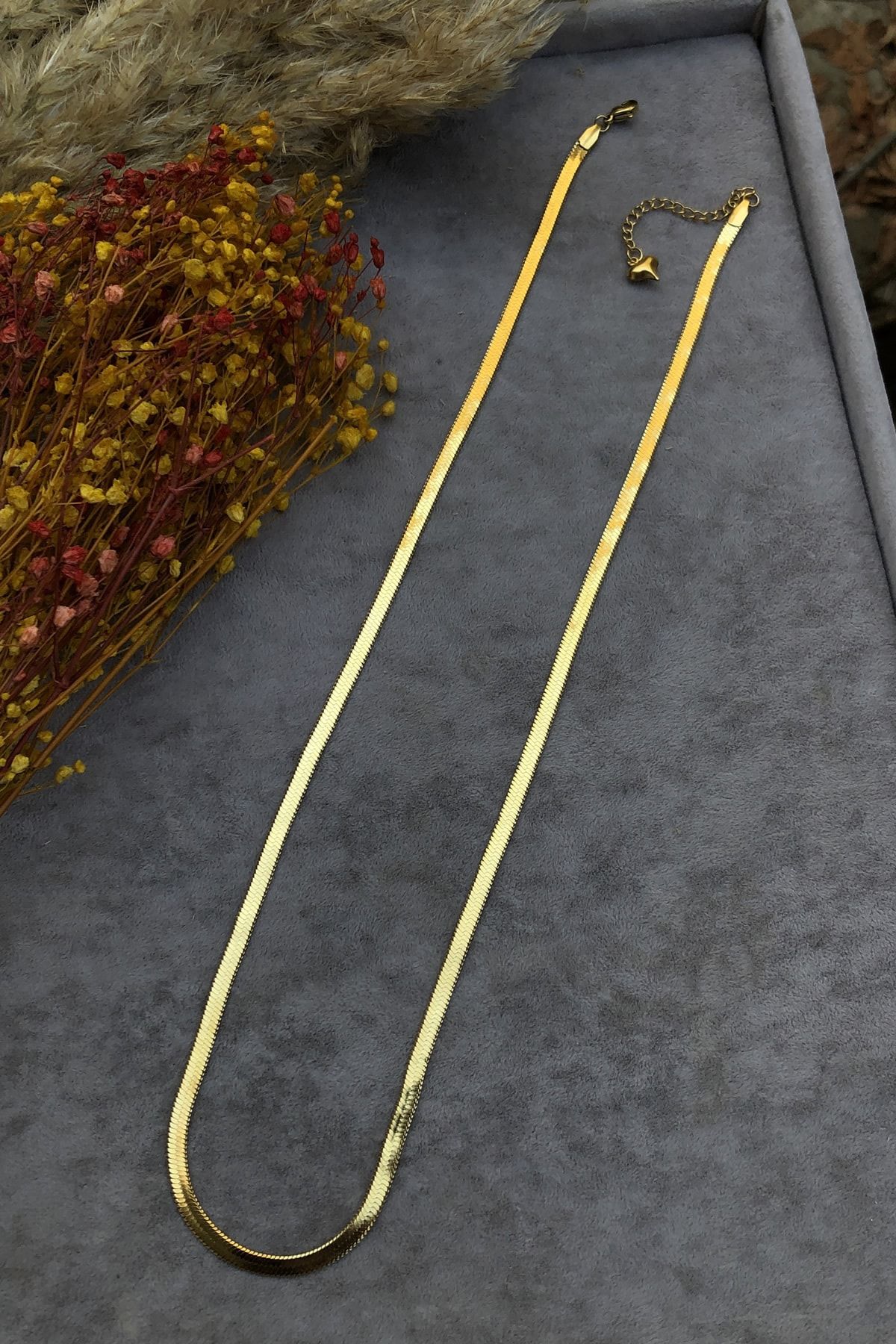 İnci Accessories Çelik Italyan Zincir Yassı Model 60 Cm Gold
