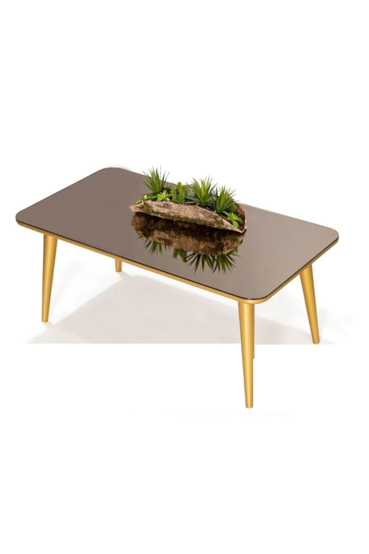 Vilife Kristial Gold-bronz Aynalı Orta Sehpa