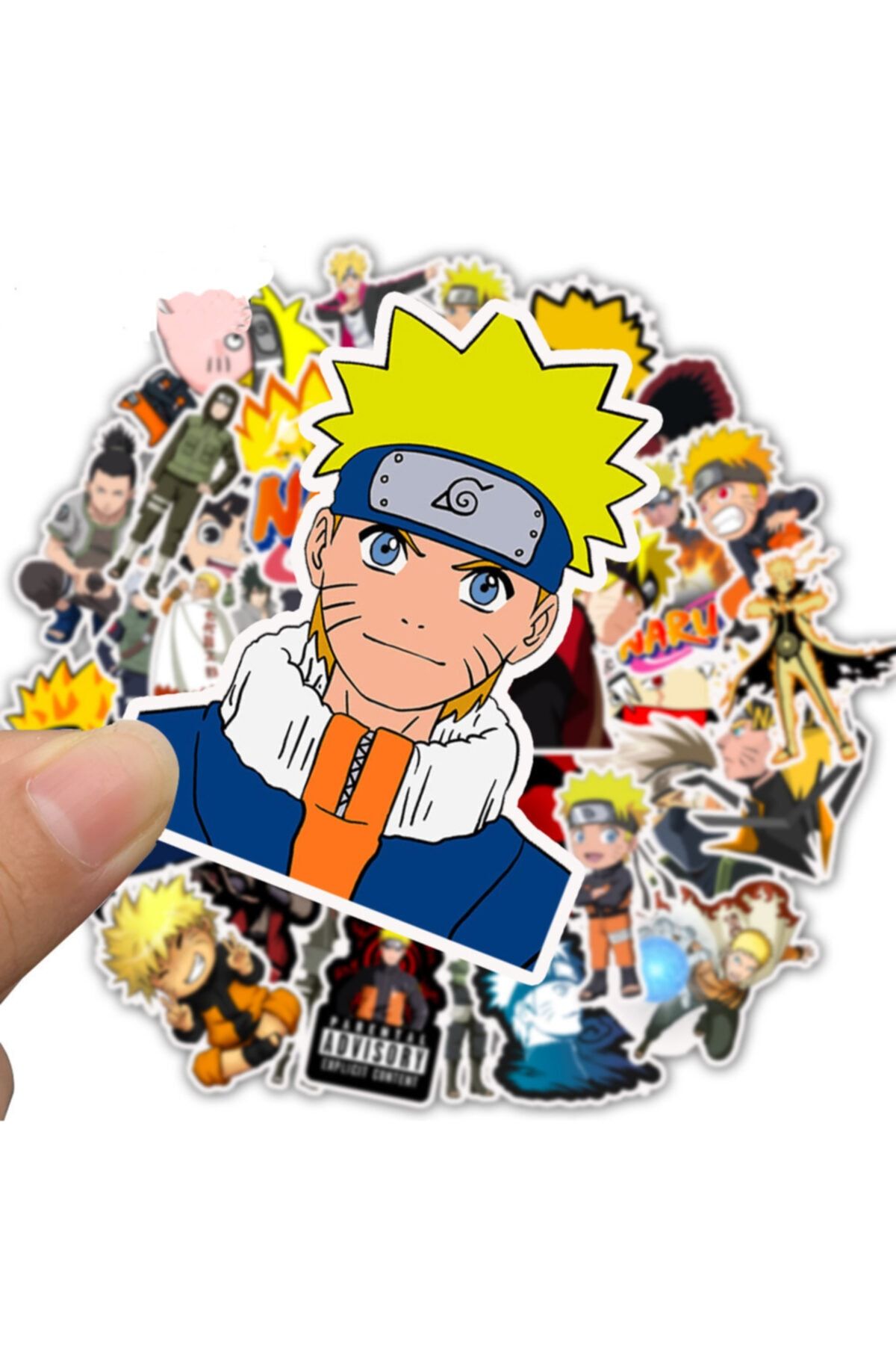 Köstebek Anime Naruto Uzamaki Pvc Kaplı Su Geçirmez Sticker Seti 50 Adet
