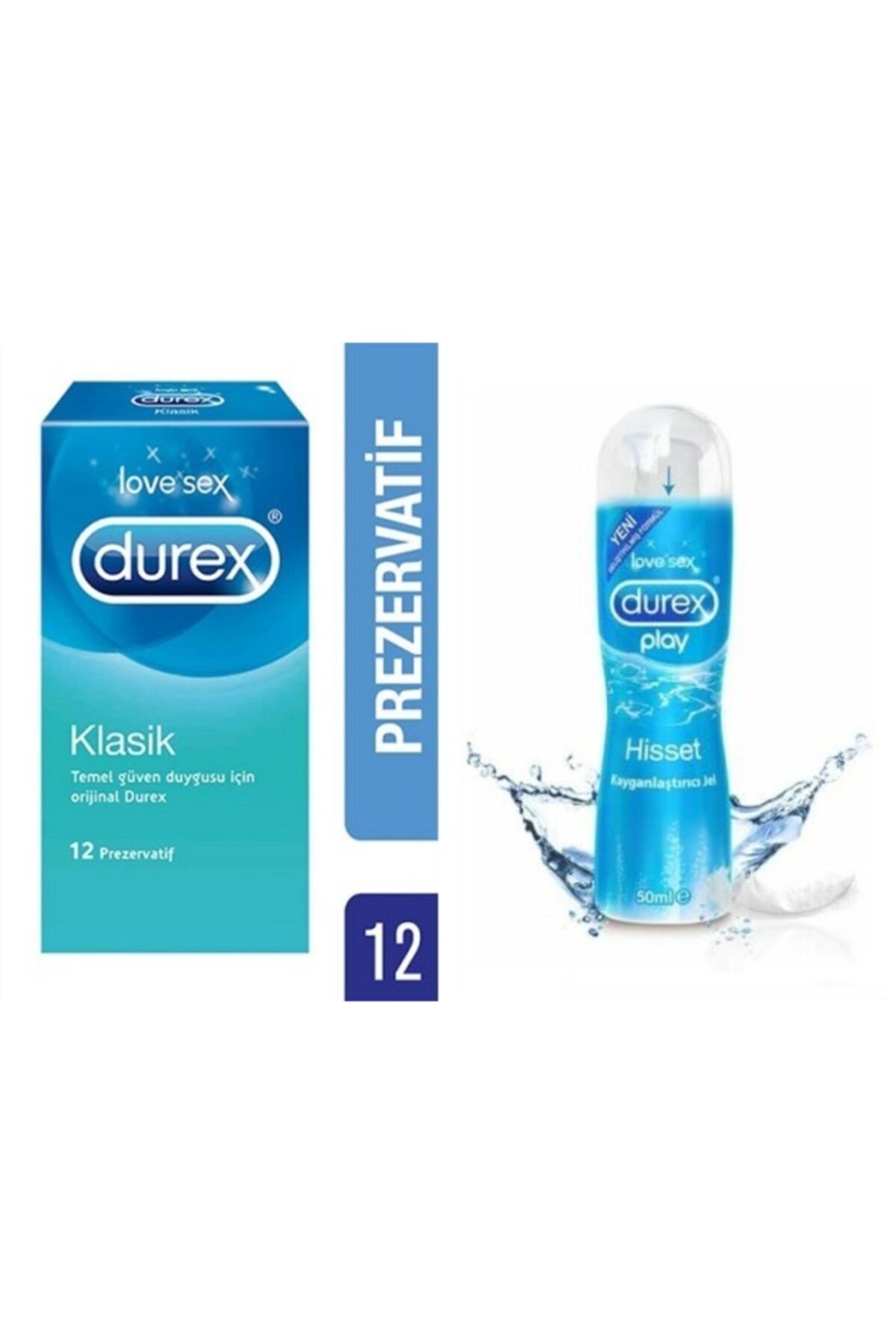 Durex Play Su Bazlı 50 Ml Kayganlaştırıcı Jel+klasik Prezervatif 12 Li