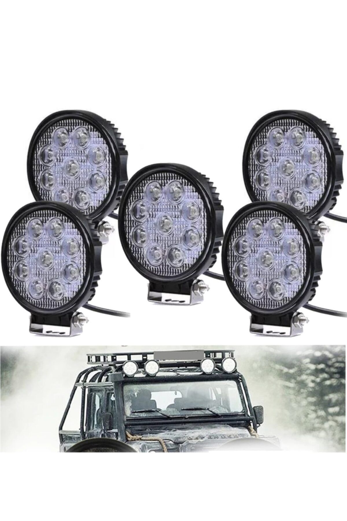 usmtekno off road tepe lambasi 5 adet 9 led sis fari led sis lambasi led bar fiyati yorumlari trendyol