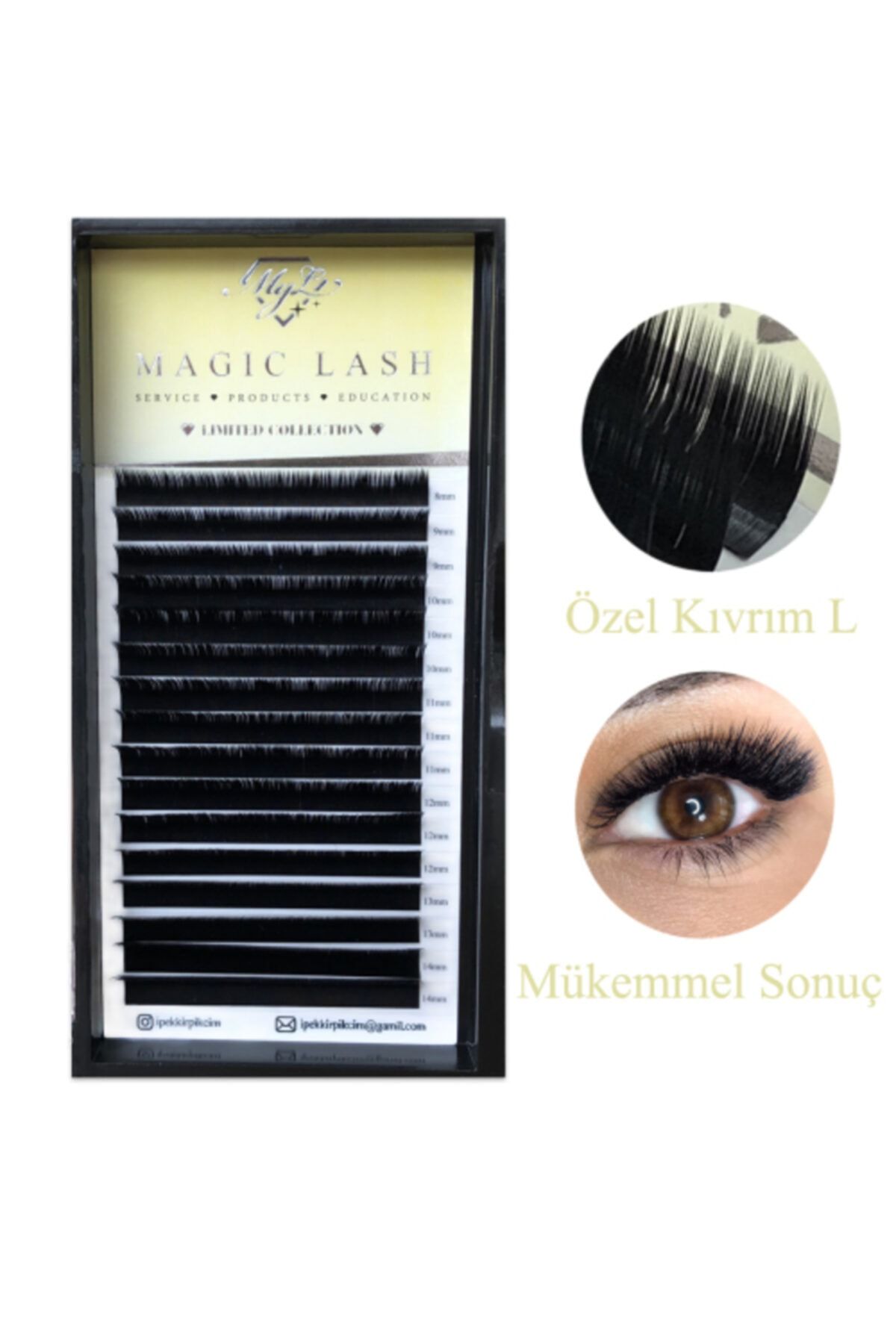 Magic Lash Eyeliner Effect Ipek Kirpik Limited Collection L Kıvrım 8/14mm Mix Kutu