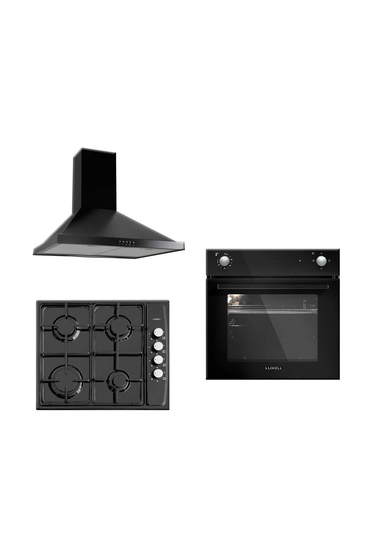 Luxell Siyah 3'lü Ankastre Set
