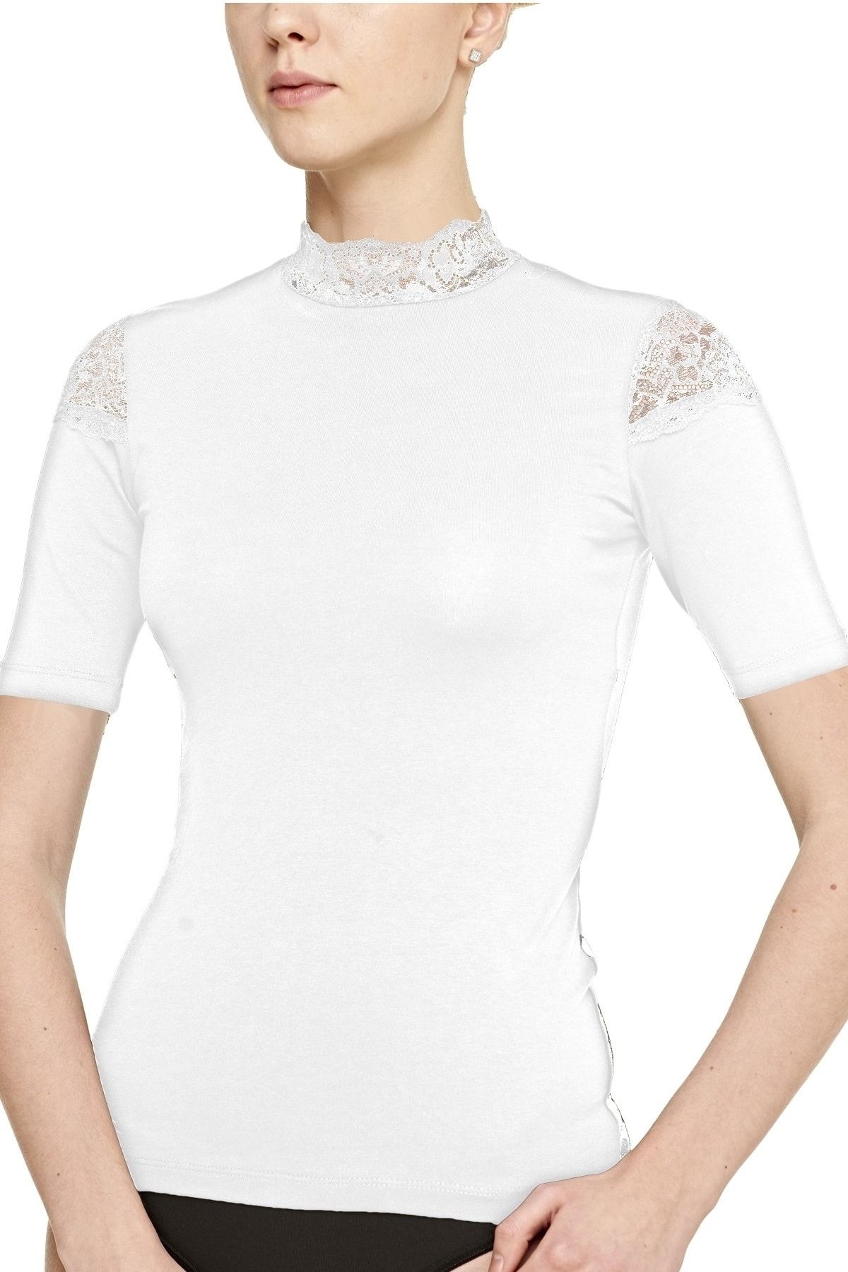 Short sleeve cotton turtleneck hot sale