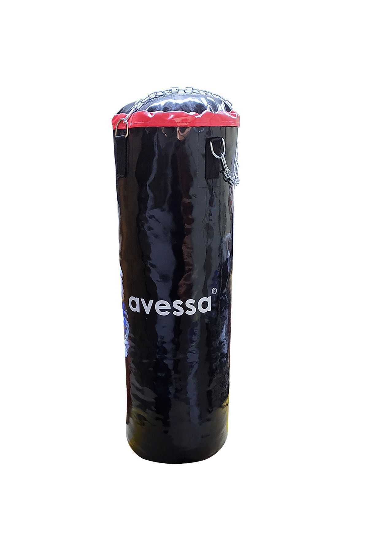 AVESSA 70 Cm Boks Torbası Siyah Parlak Deri