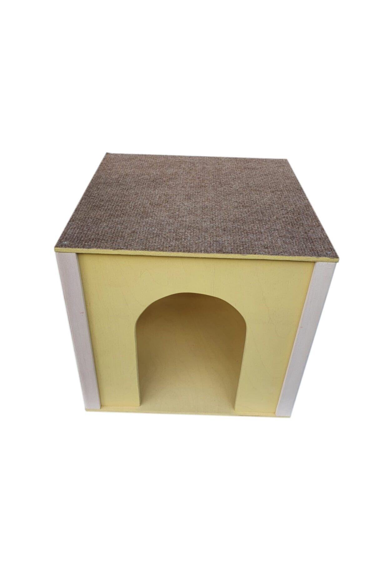 KEDİME Plywood Sarı Renk Kedi Tırmalama Ve Oyun Evi