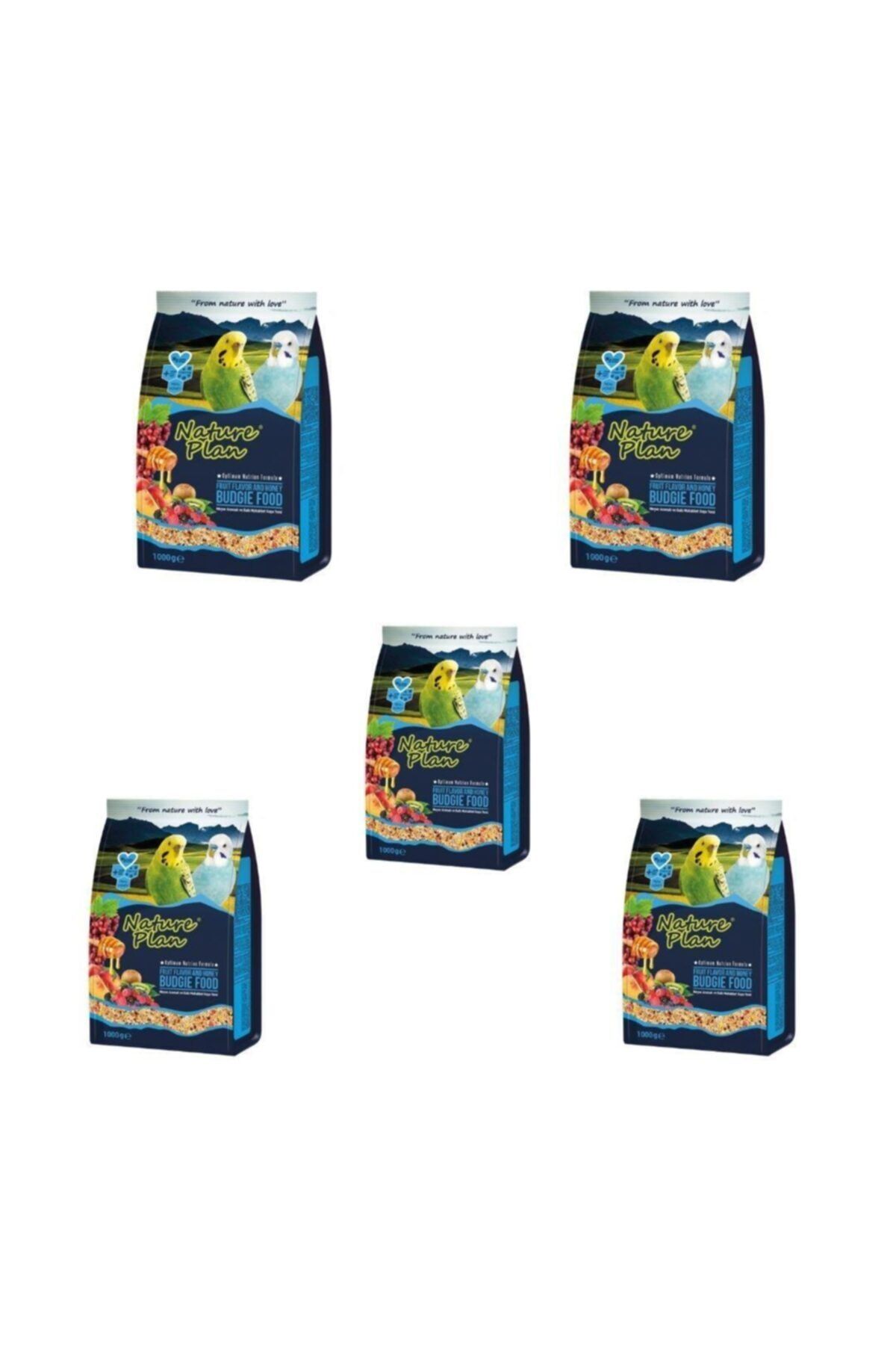 Nature Plan Meyve Aromalı Ballı Muhabbet Yemi 1000 gr 5 Adet