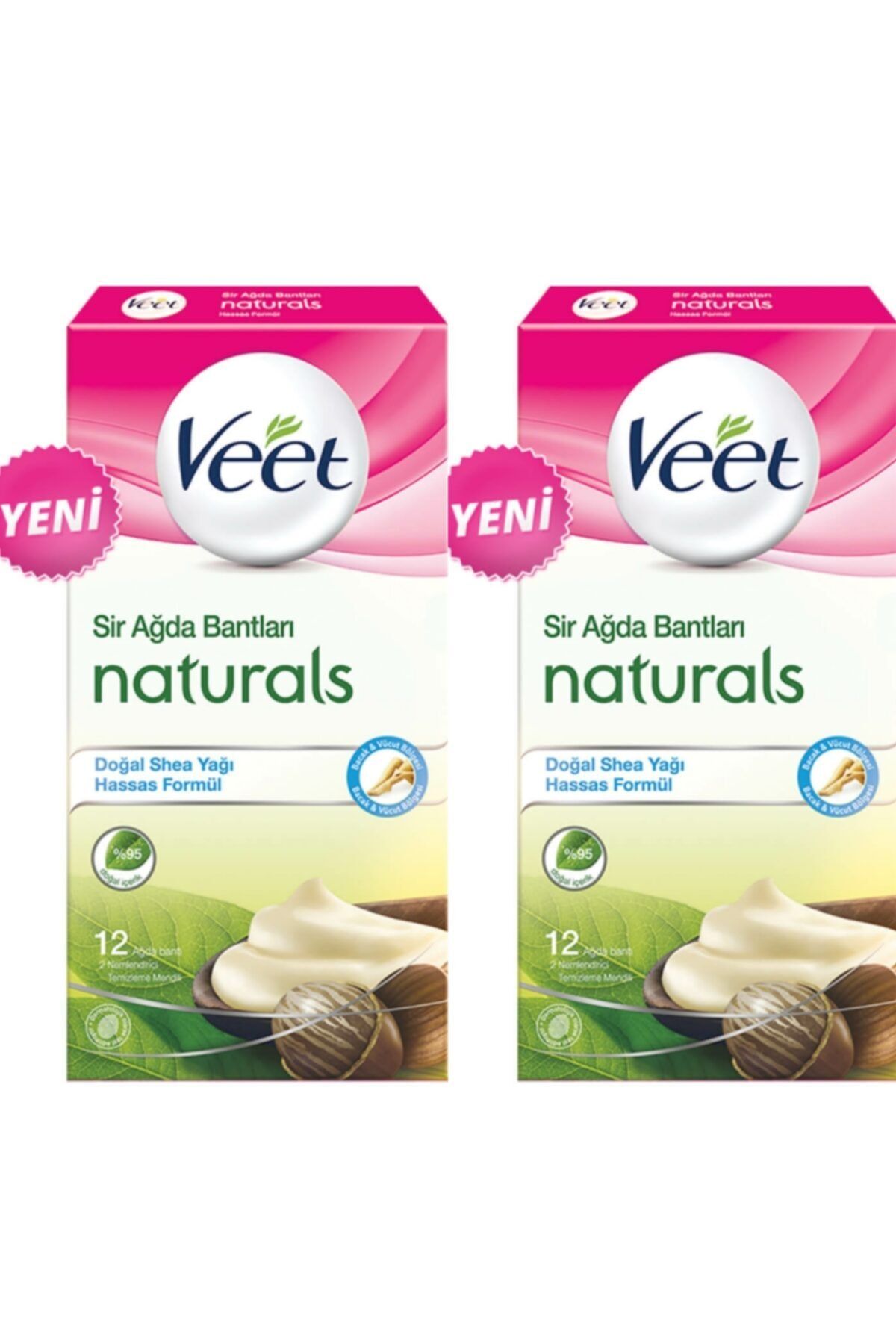 Veet Sir Ağda Bantları Naturals Doğal Shea Yağlı 12'li Bant 1 Alana 1 Bedava