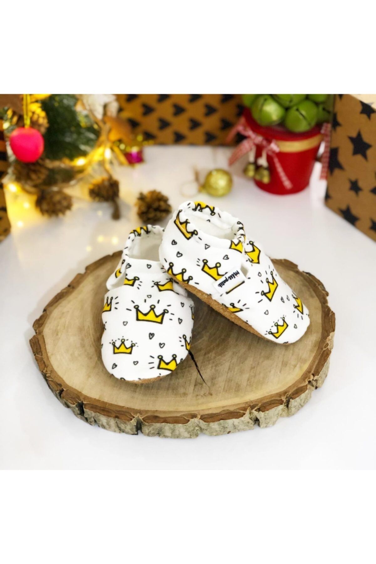 FG Store %100 Dana Derisi Kaydırmaz Taban Bebek Patik (AYAK TABAN ÖLÇÜSÜ 10,4)