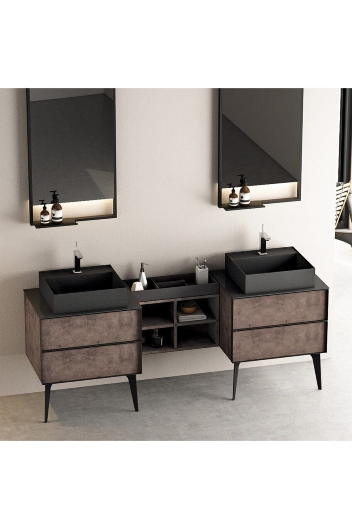 Nplus Escape 190 cm Çift Lavabolu Banyo Dolabı