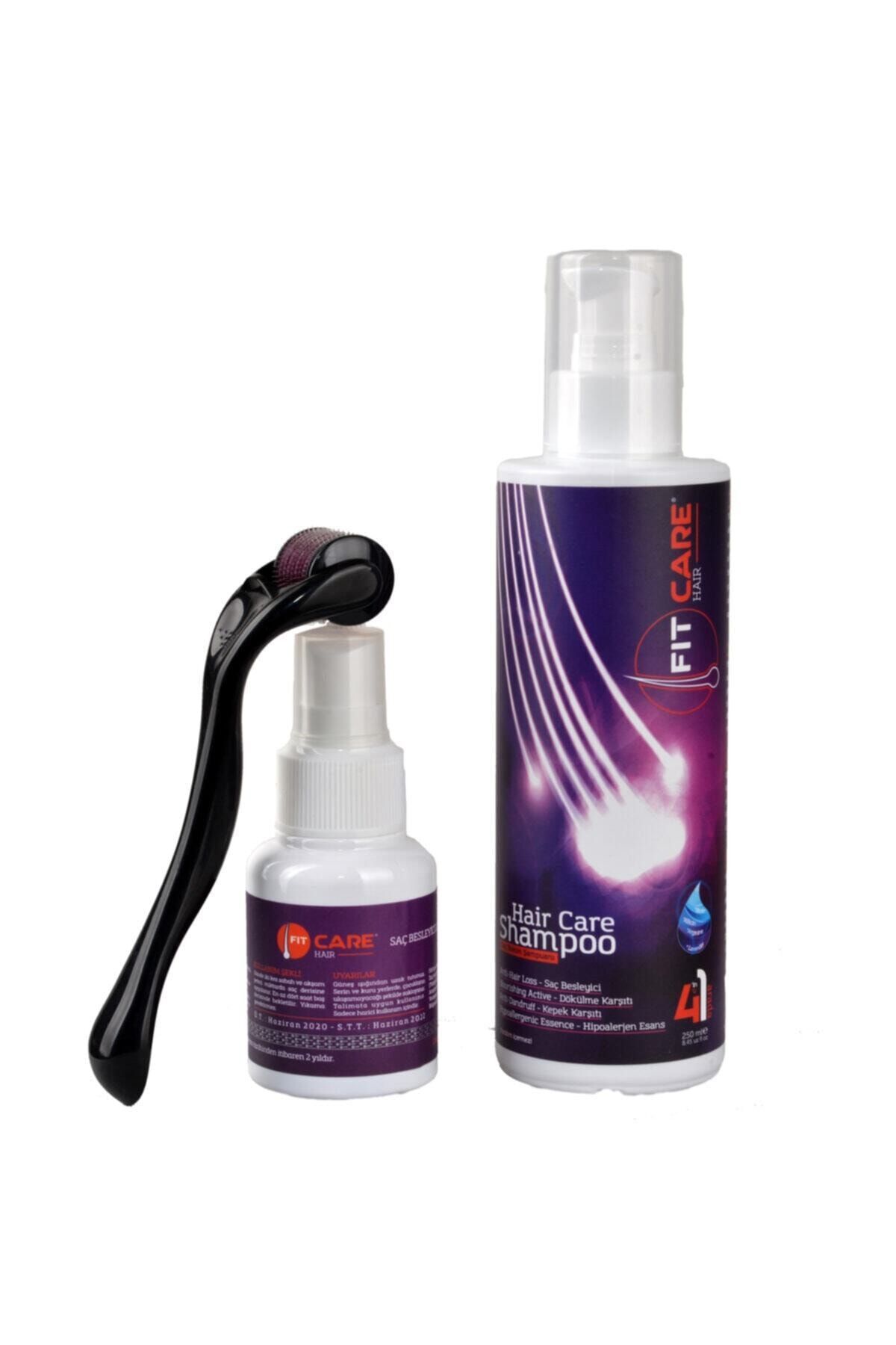 FitcareHair Fitcare Hair Saç Bakım Losyonu + Şampuan + Dermaroller Tarak