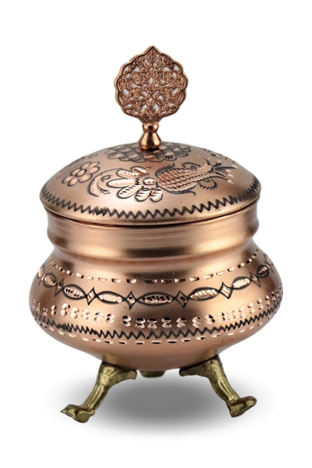 MORYA Erzincan Elişi Gül Çiçek Eskitme Bakır Şekerlik