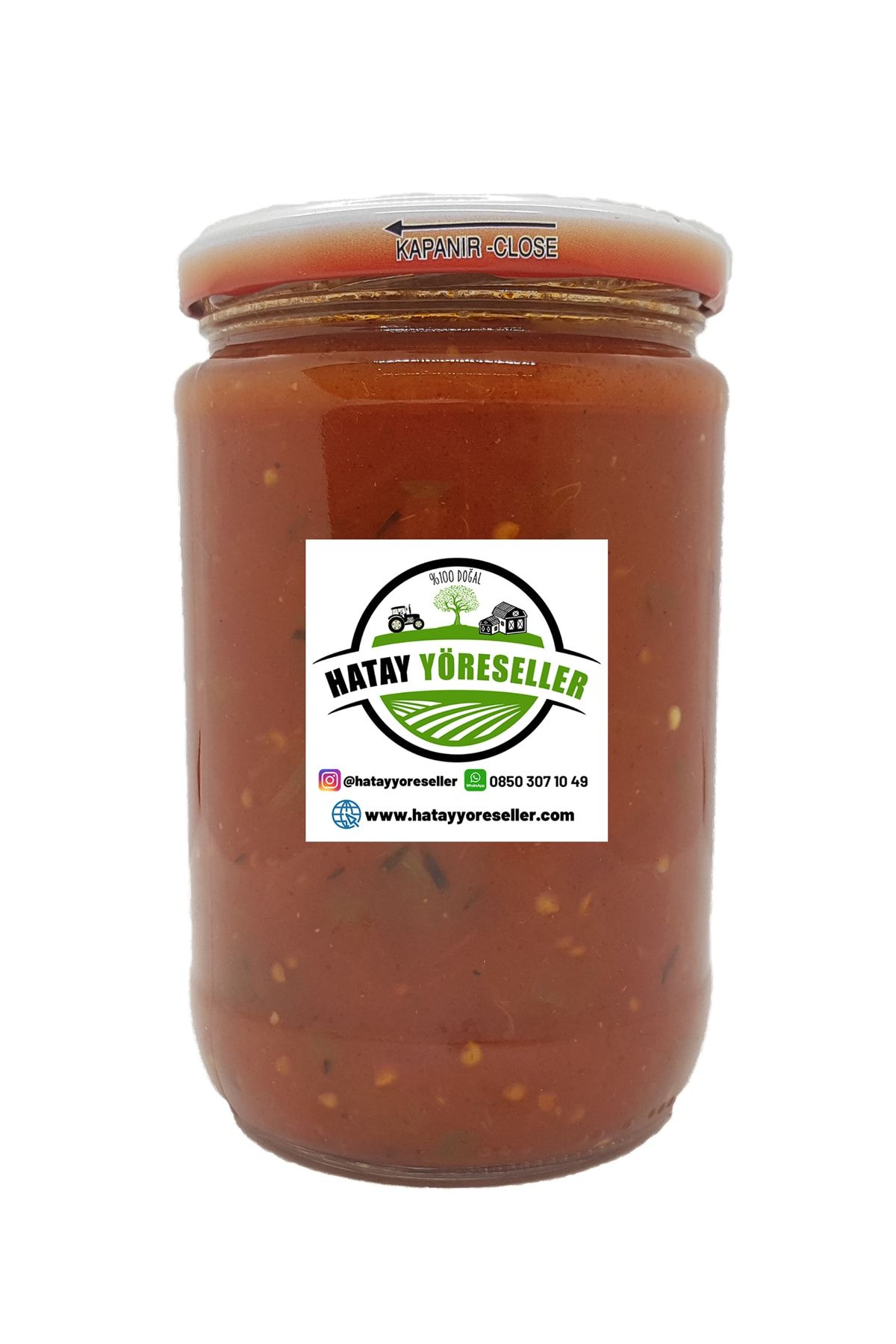 Hatay Yöreseller Kahvaltılık Yemeklik Biberli Menemen Sosu Ev Yapımı Organik (ACILI - BAHARATLI) Yeni Sezon 660gr