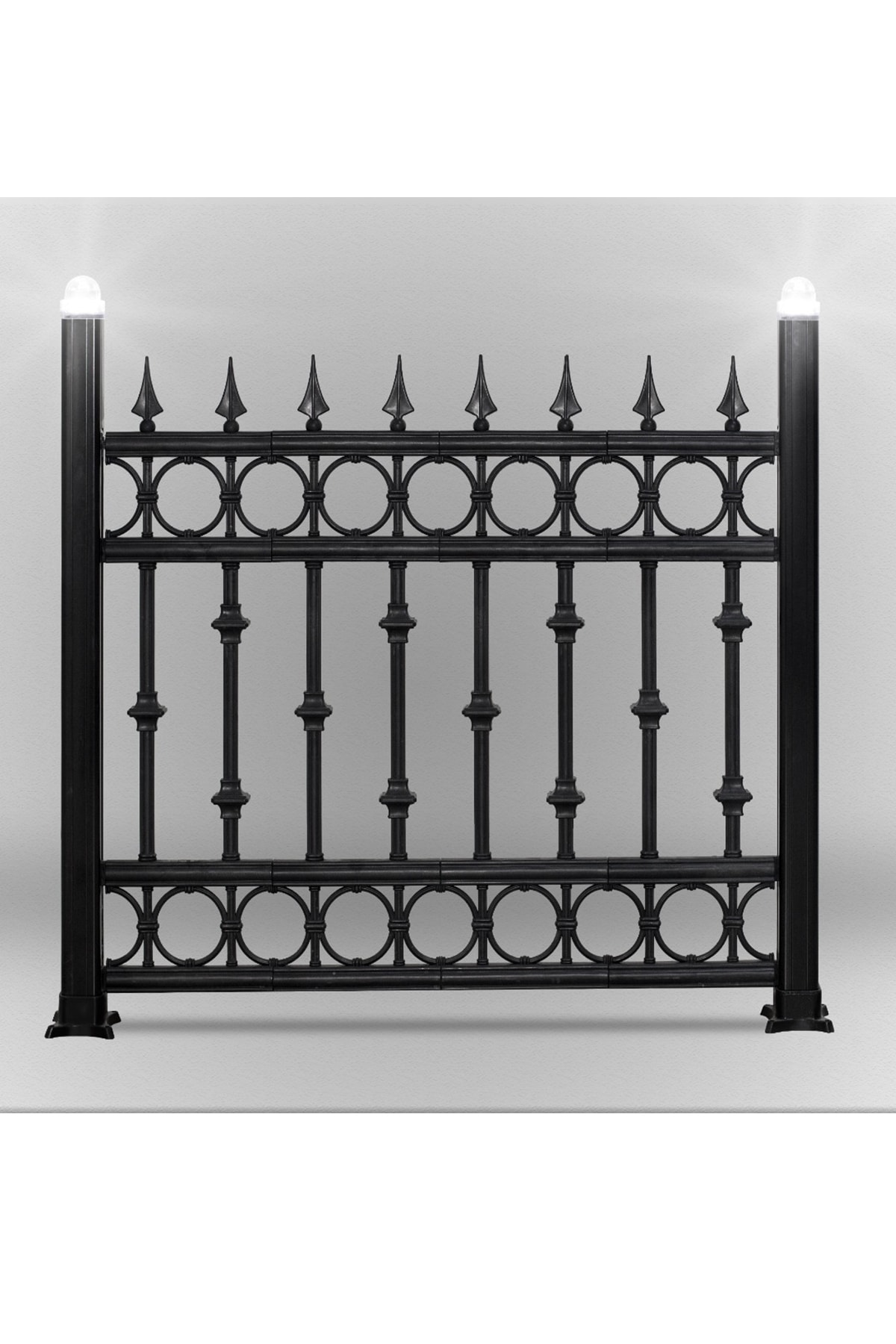 Evim Ferforje Işıklı Alüminyum Ayaklı Pvc Bahçe Çiti 60 Cm 2 Adet