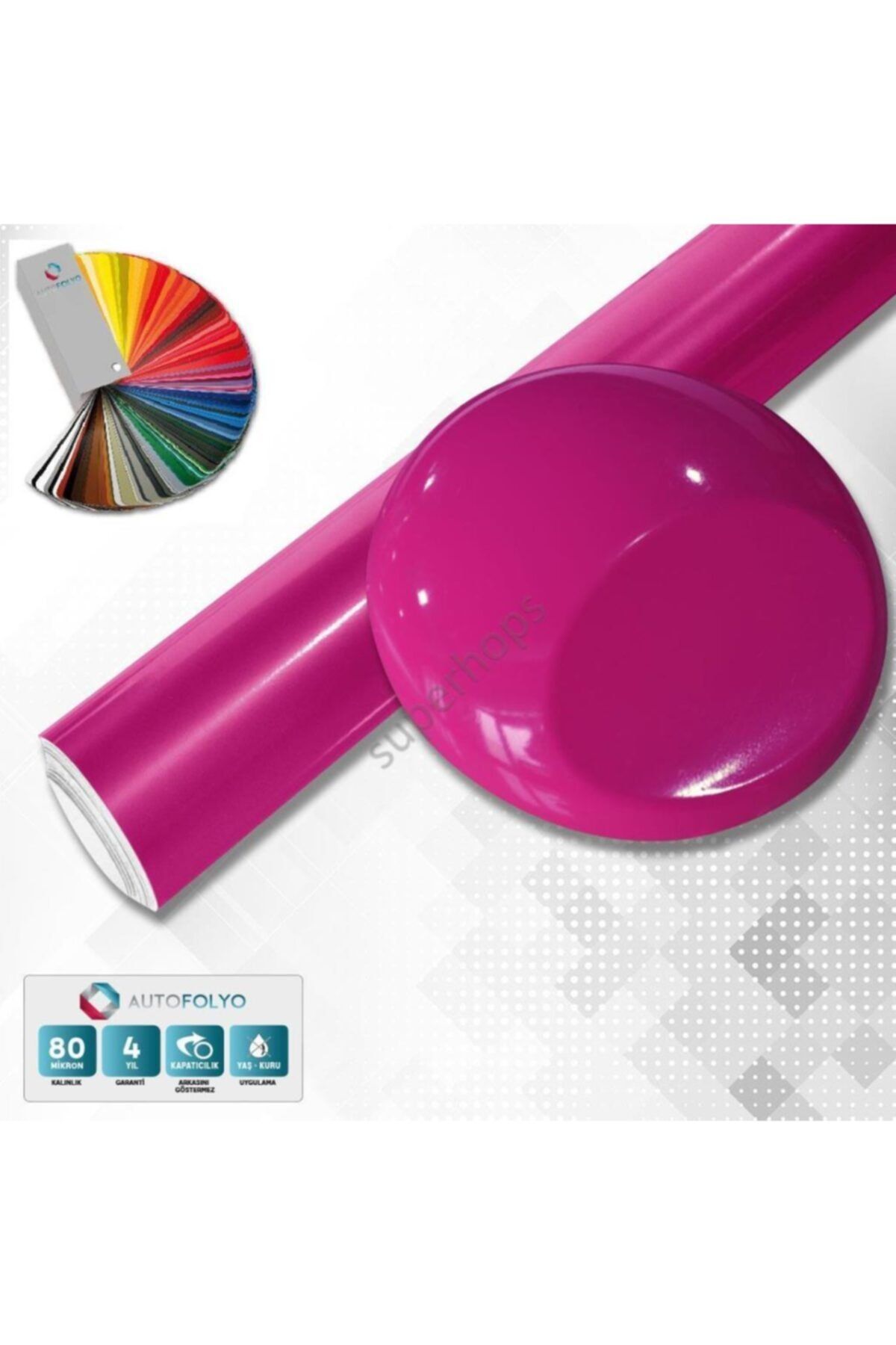 AUTOFOLYO Parlak Koyu Pembe Folyo 122 Cm-1 Metre